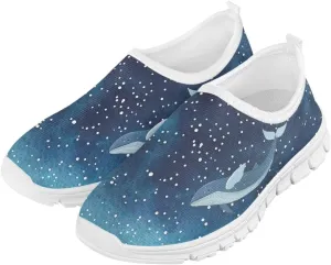 Slip-On Walking Kids Sneakers Casual Loafers Non Slip Shoes Low Top Breathable Mesh Hiking Shoes Boys Girls Black US 11-15