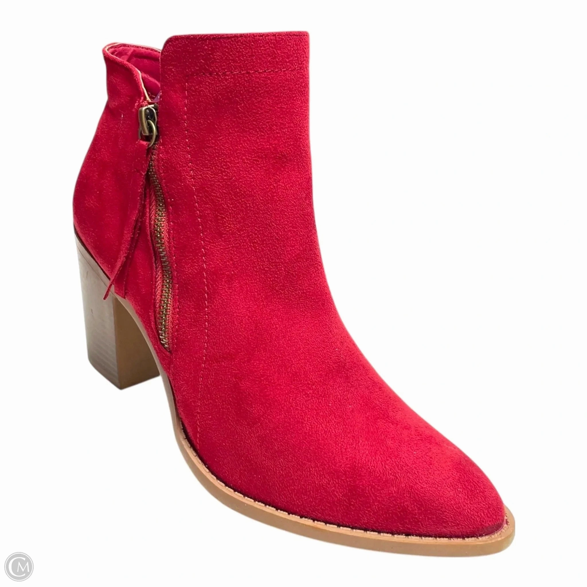 Boots Ankle Heels By trends up collection In Red, Size: 10 Low Profile Remote Hiking