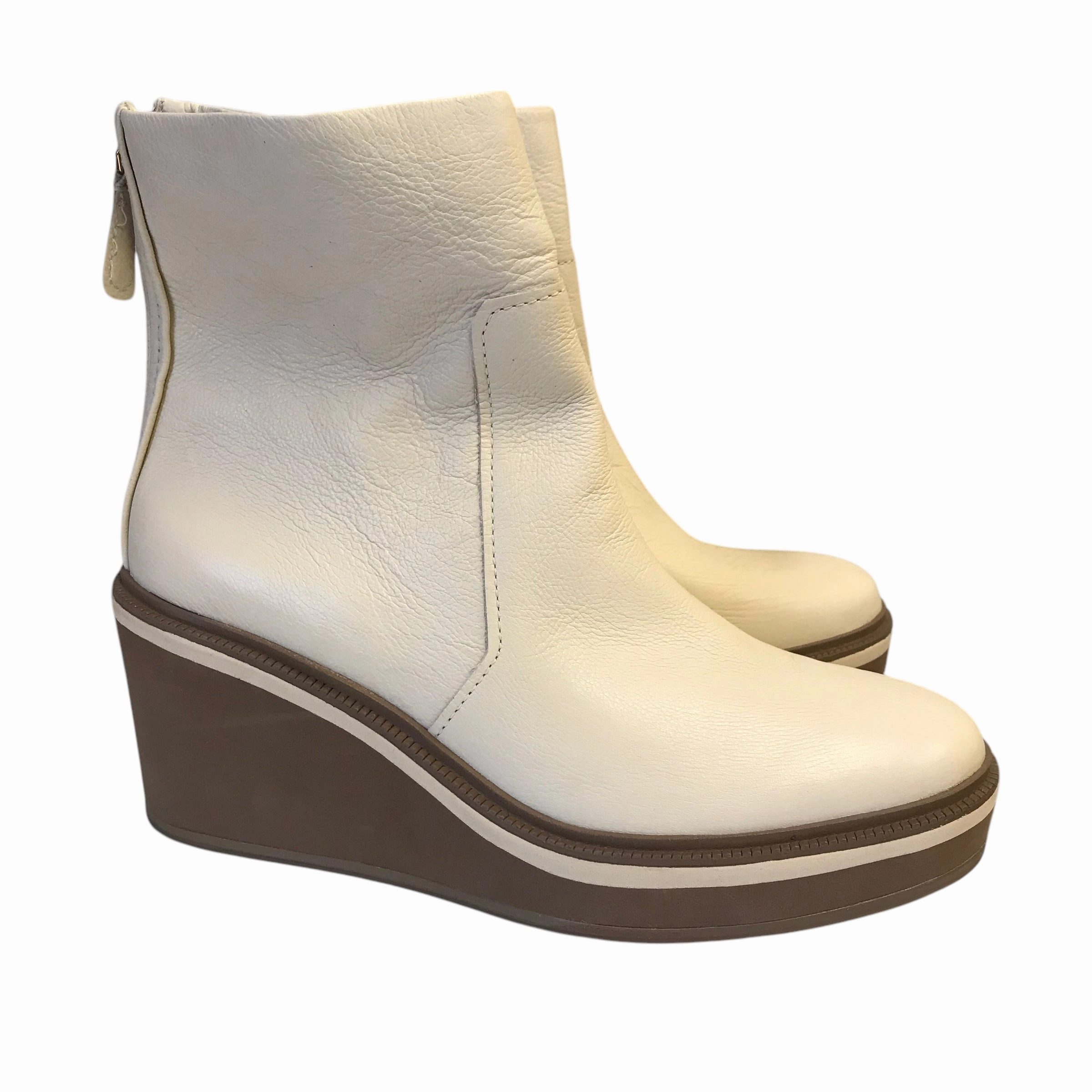 Boots Ankle Heels By Louise Et Cie In Cream, Size:11 Anti-Friction Stretchable