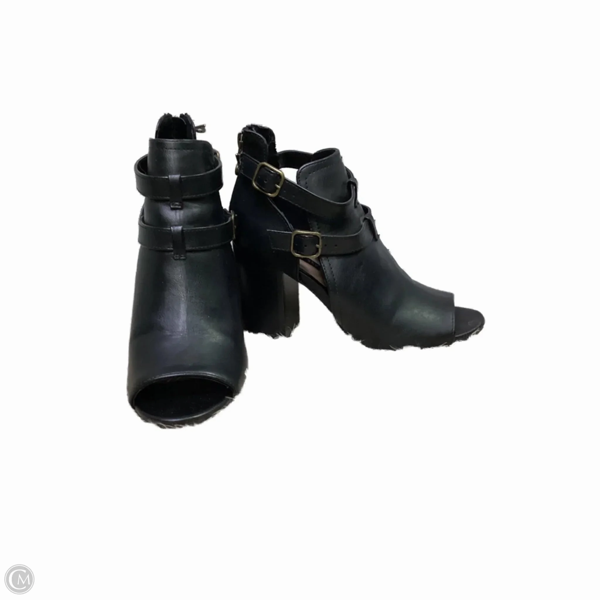 Compact Build Boots Ankle Heels By Clothes Mentor In Black, Size: 5.5