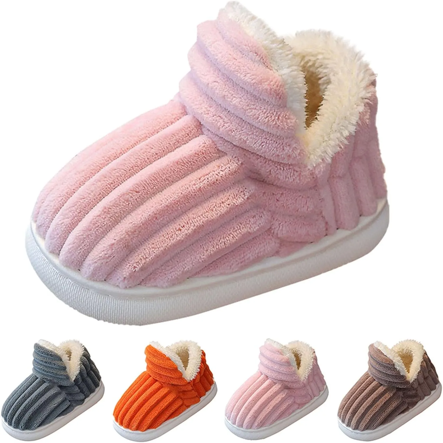 Slipper Booties Kids Flat Cozy Stylish Slipper, Winter Fuzzy Warm Cute Non-Slip Thick-Soled Cozy Children House Shoes