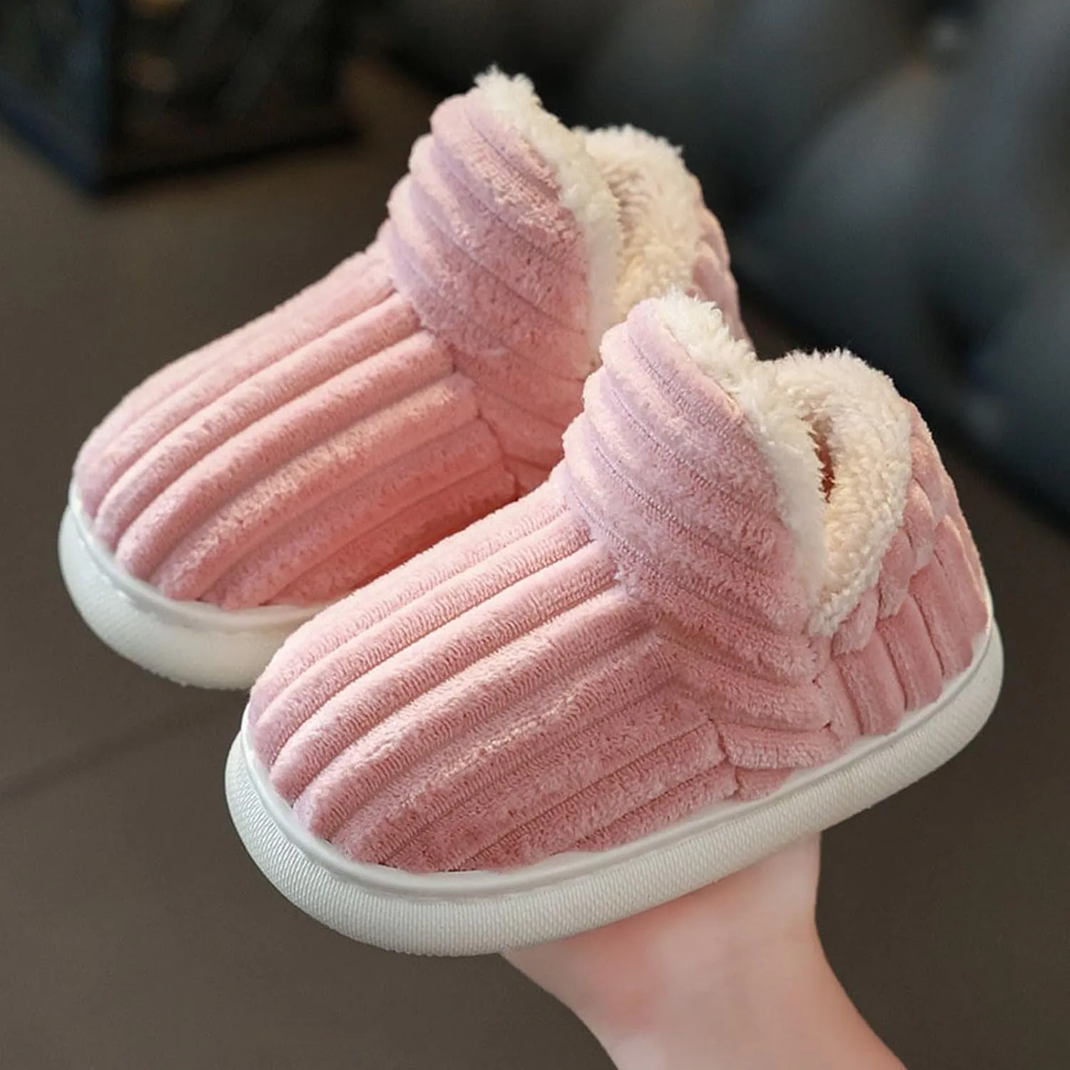 Slipper Booties Kids Flat Cozy Stylish Slipper, Winter Fuzzy Warm Cute Non-Slip Thick-Soled Cozy Children House Shoes