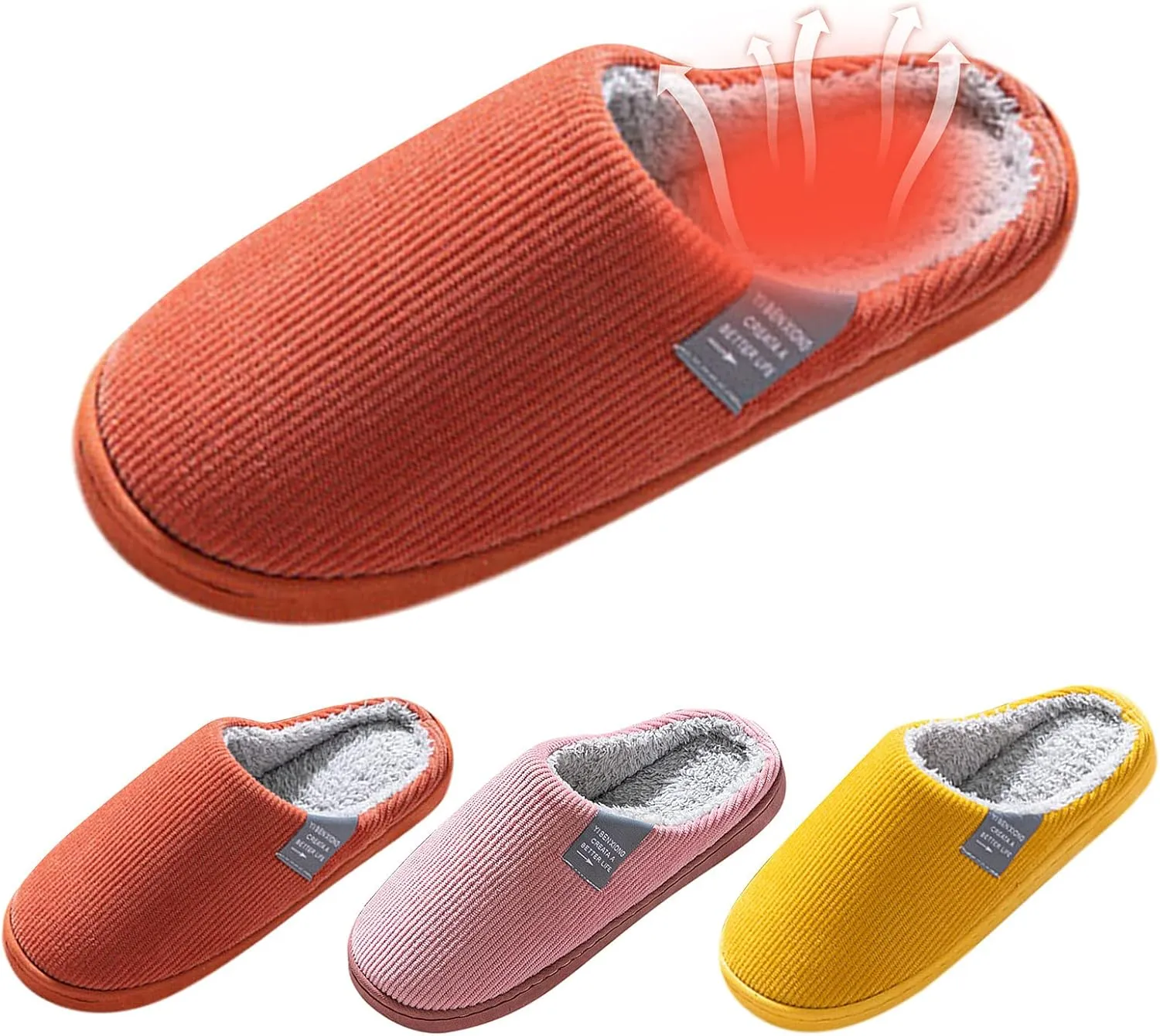 Slippers for Women Fuzzy Slip-on Slippers Warm Cozy Indoor Slippers Soft Lightweight Shoes Memory Foam House Shoes