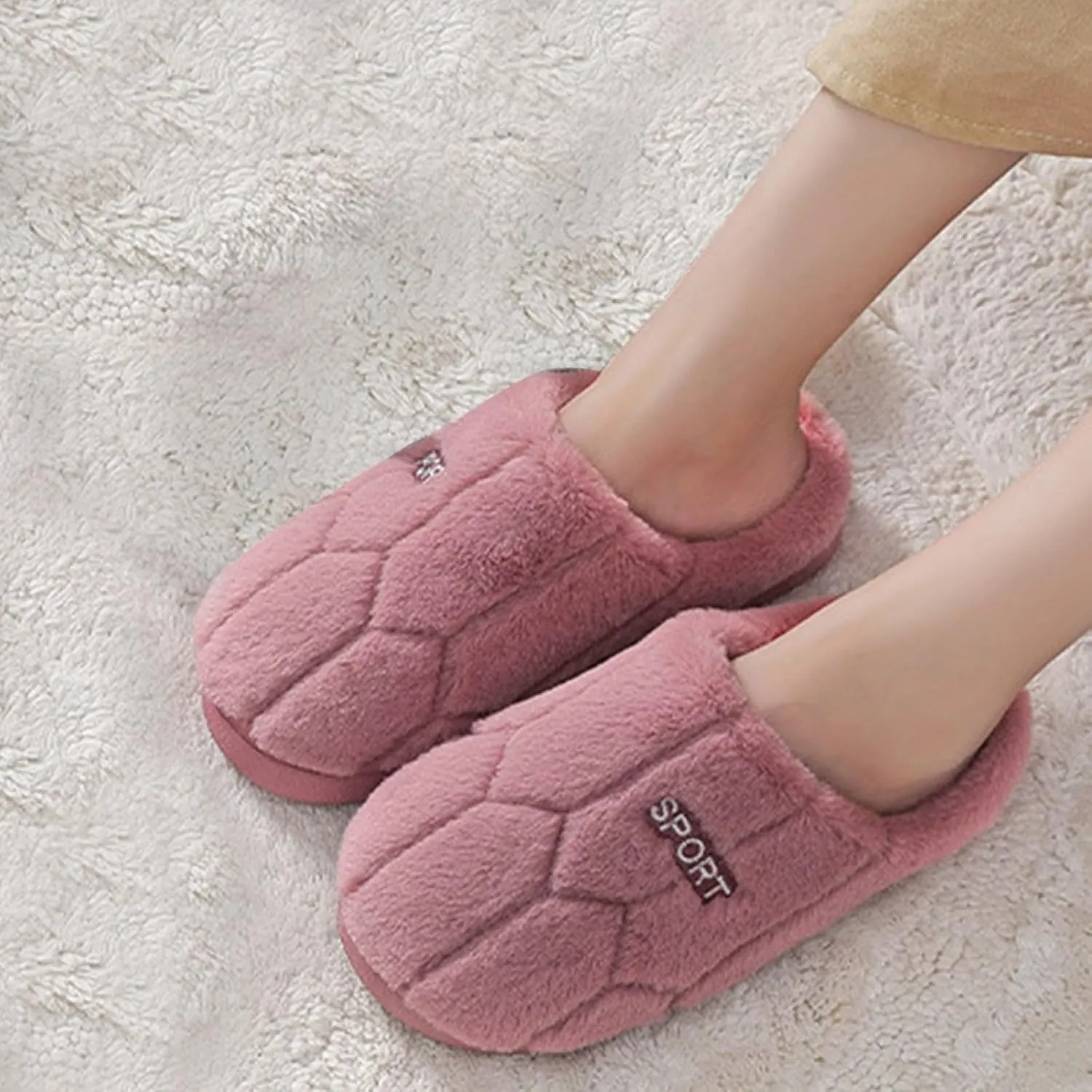 Slippers for Women Fuzzy Slip-on Slippers Warm Cozy Indoor Slippers Soft Lightweight Shoes Memory Foam House Shoes