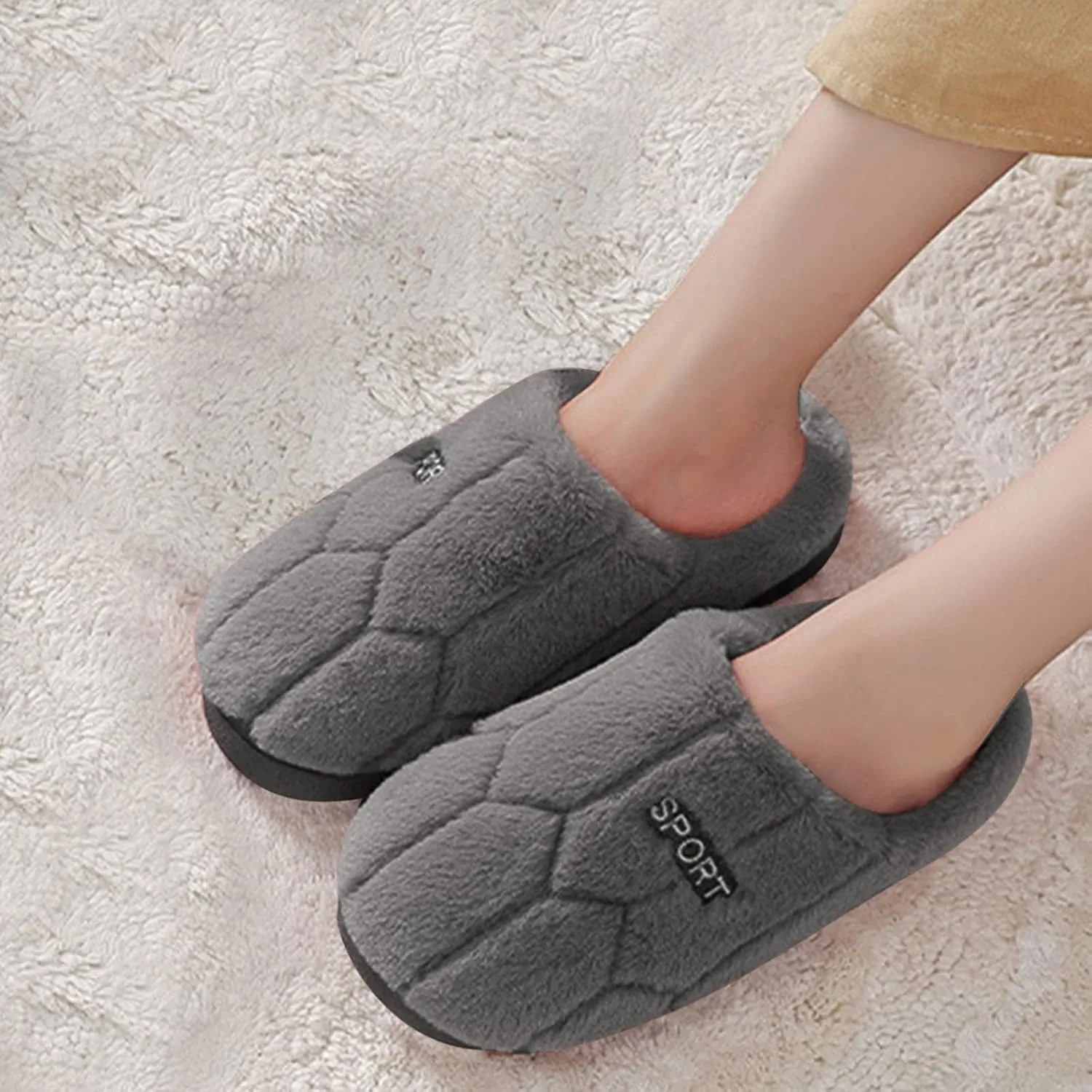 Slippers for Women Fuzzy Slip-on Slippers Warm Cozy Indoor Slippers Soft Lightweight Shoes Memory Foam House Shoes