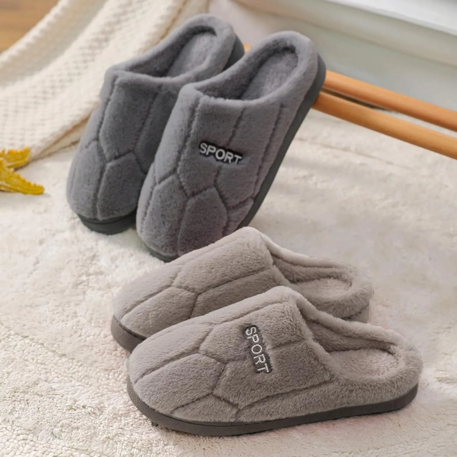 Slippers for Women Fuzzy Slip-on Slippers Warm Cozy Indoor Slippers Soft Lightweight Shoes Memory Foam House Shoes