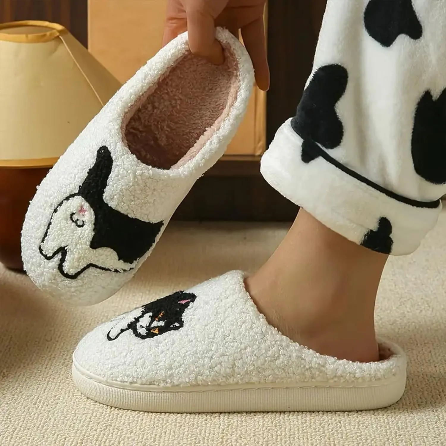 Slippers for Women Men Fruit Cute Animal Chicken Dog Lemon Memory Foam Fluffy Cozy House Indoor Outdoor Shoes