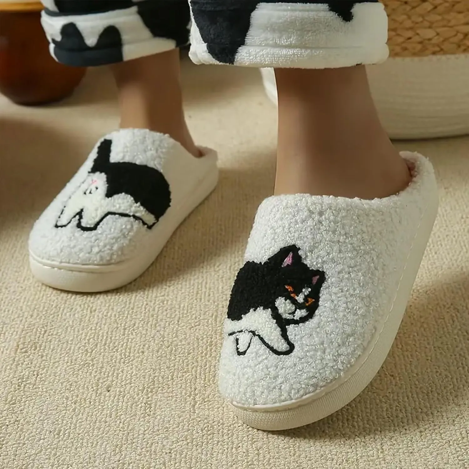 Slippers for Women Men Fruit Cute Animal Chicken Dog Lemon Memory Foam Fluffy Cozy House Indoor Outdoor Shoes