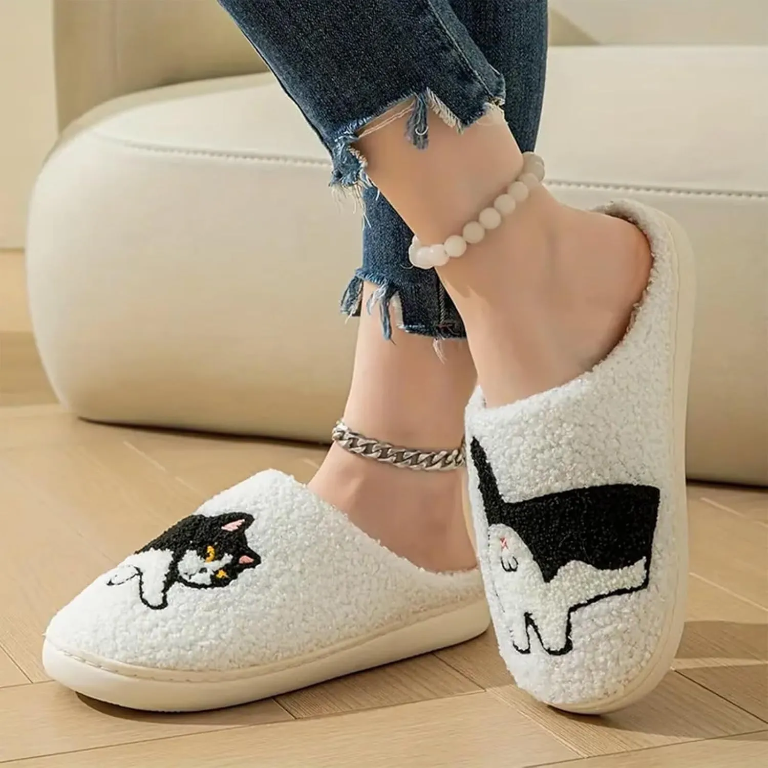 Slippers for Women Men Fruit Cute Animal Chicken Dog Lemon Memory Foam Fluffy Cozy House Indoor Outdoor Shoes
