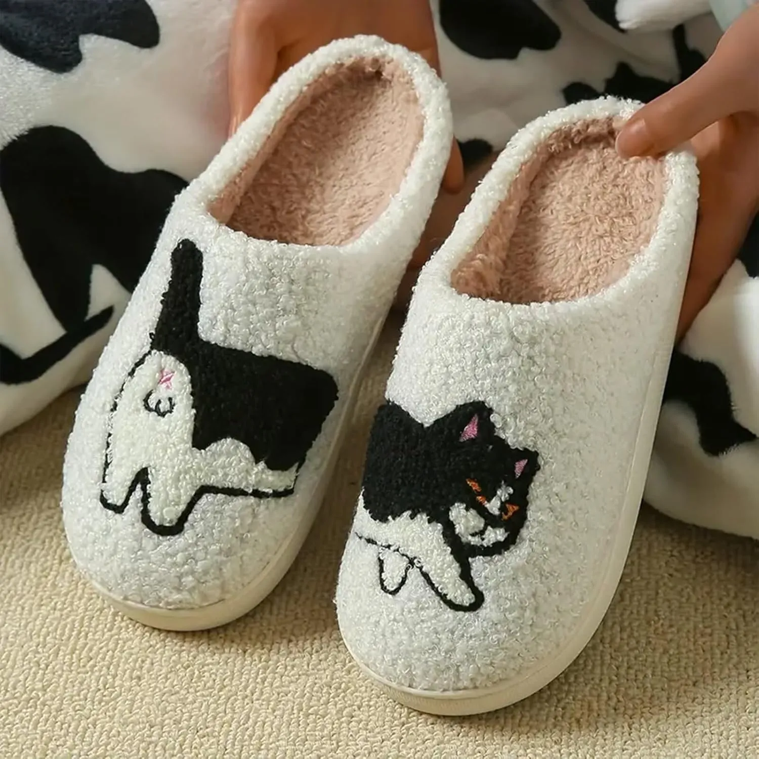 Slippers for Women Men Fruit Cute Animal Chicken Dog Lemon Memory Foam Fluffy Cozy House Indoor Outdoor Shoes
