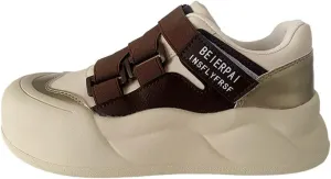 Small White Shoes with Platform Soles-Velcro Design Stylish and Versatile Fashion Sneakers for Women