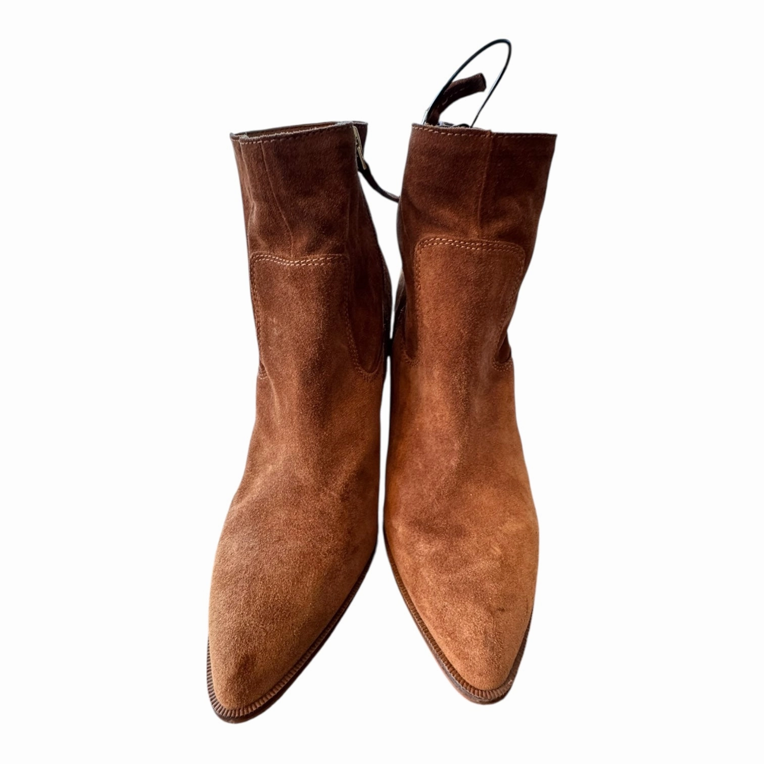 Boots Ankle Heels By Franco Sarto In Brown, Size:9.5 Canvas Secure Grip
