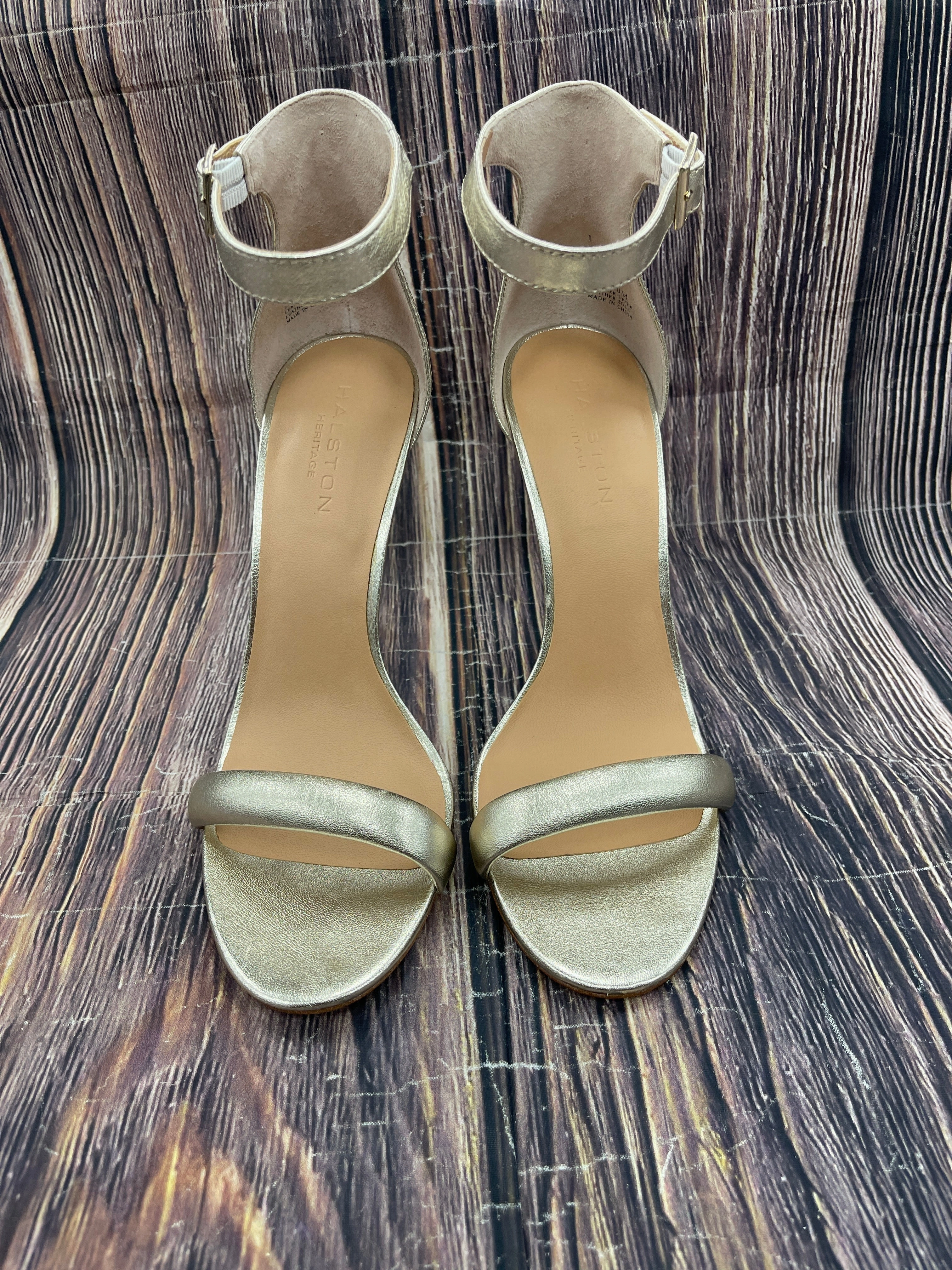 Supportive Footbed Shoes Heels Stiletto By Halston In Gold, Size: 10