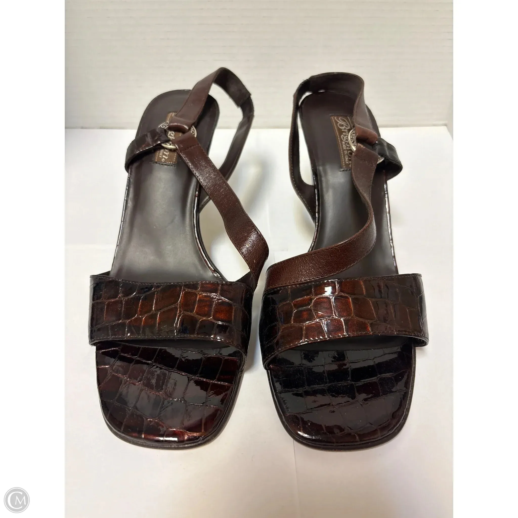 Wear resistant suede look Shoes Heels Block By Brighton In Brown, Size: 10