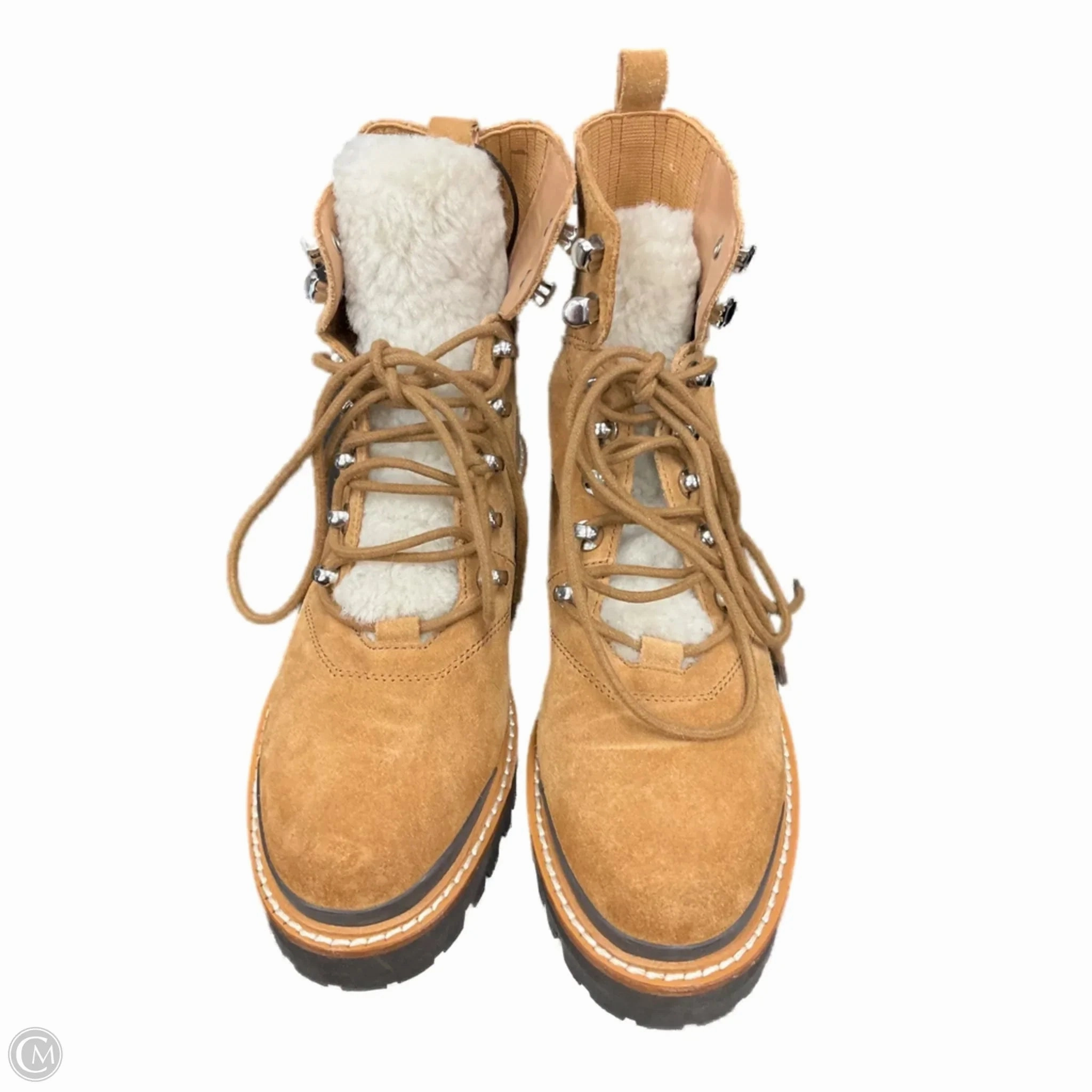 Boots Ankle Heels By Marc Fisher In Tan, Size: 6.5 Ankle padding Versatile Design