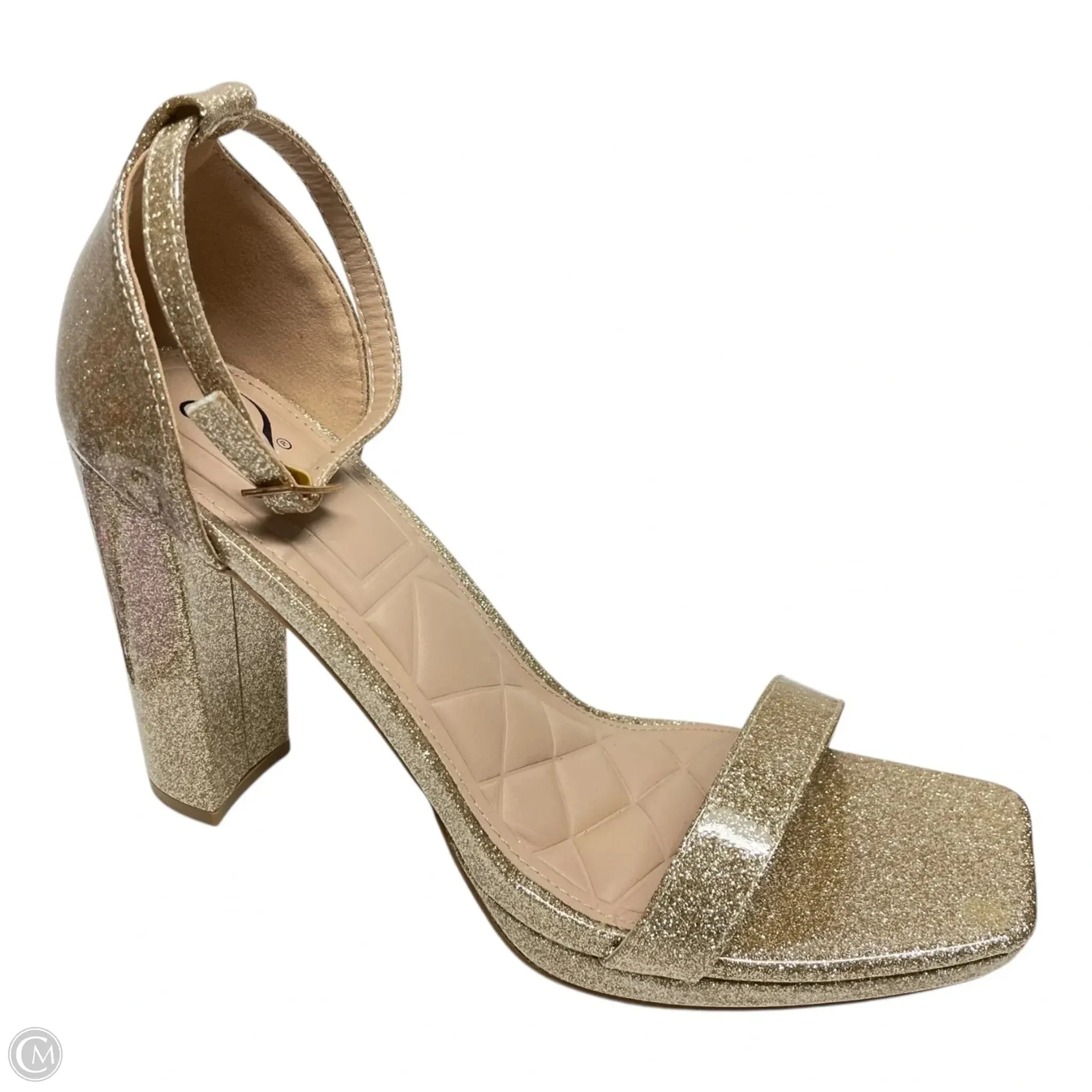 Shoes Heels Block By Windsor In Gold, Size: 10 Leather Insole Pointed Heels