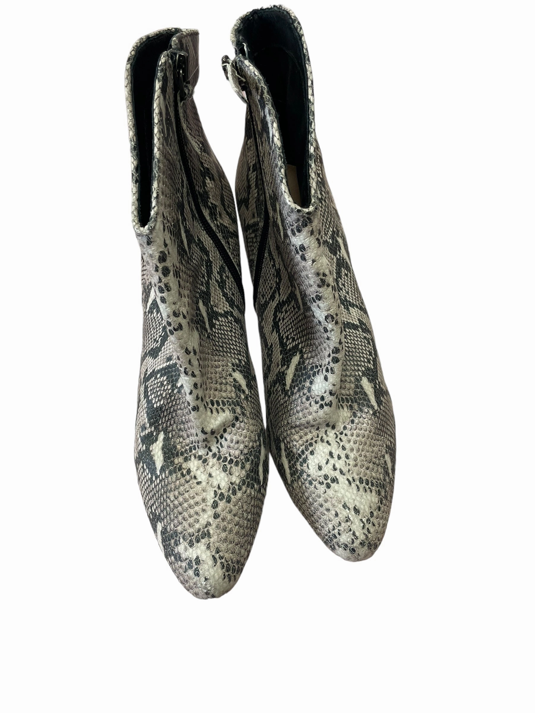 Comfortable Design Anti Friction Snakeskin Print Boots Ankle Heels Halogen, Size 11