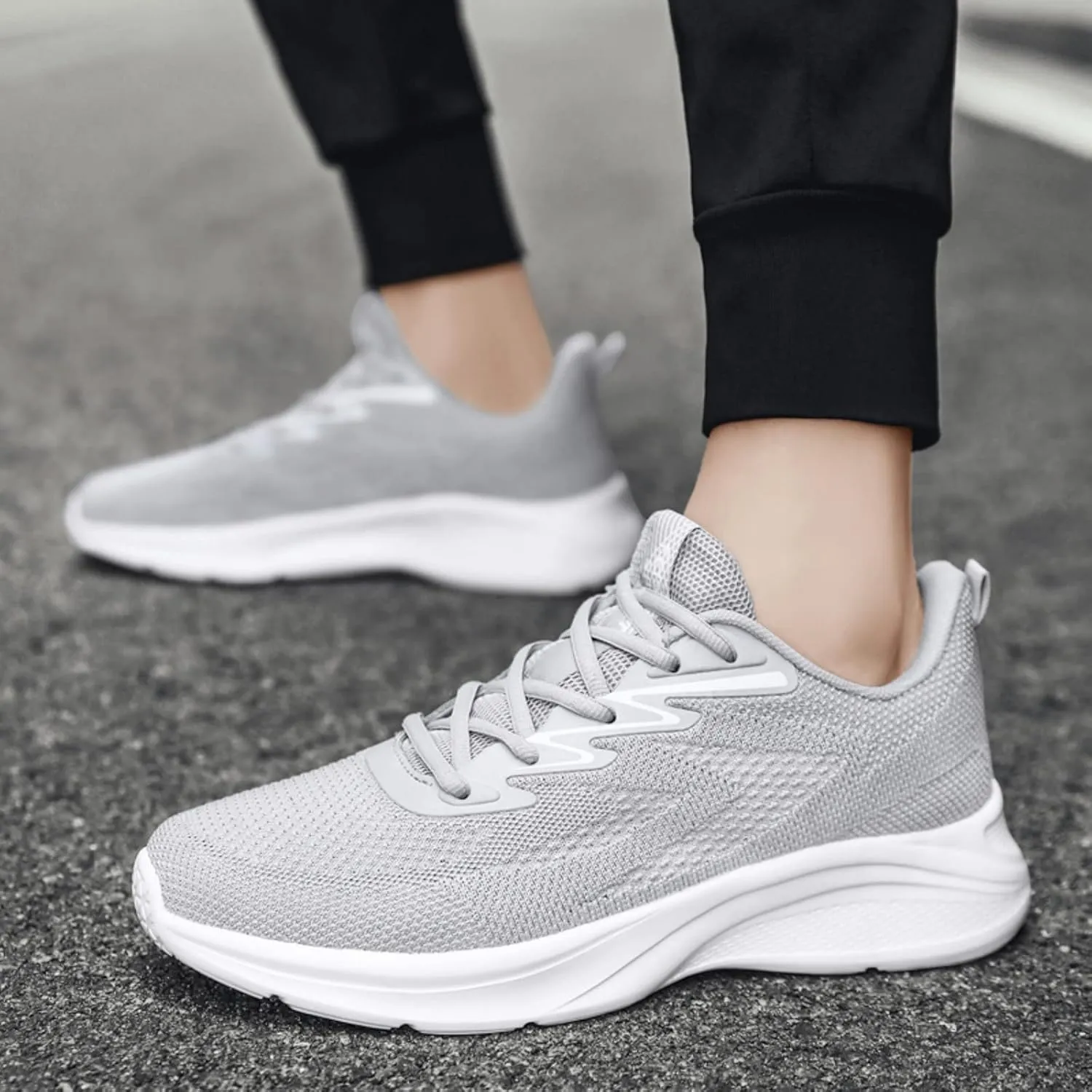 Sneakers for Men Black Running Shoes for Men Slip on Lightweight Breathable Fashion Sneakers Men's Fashion Breathable Comfort Walking Shoes Mens Casual Pickle