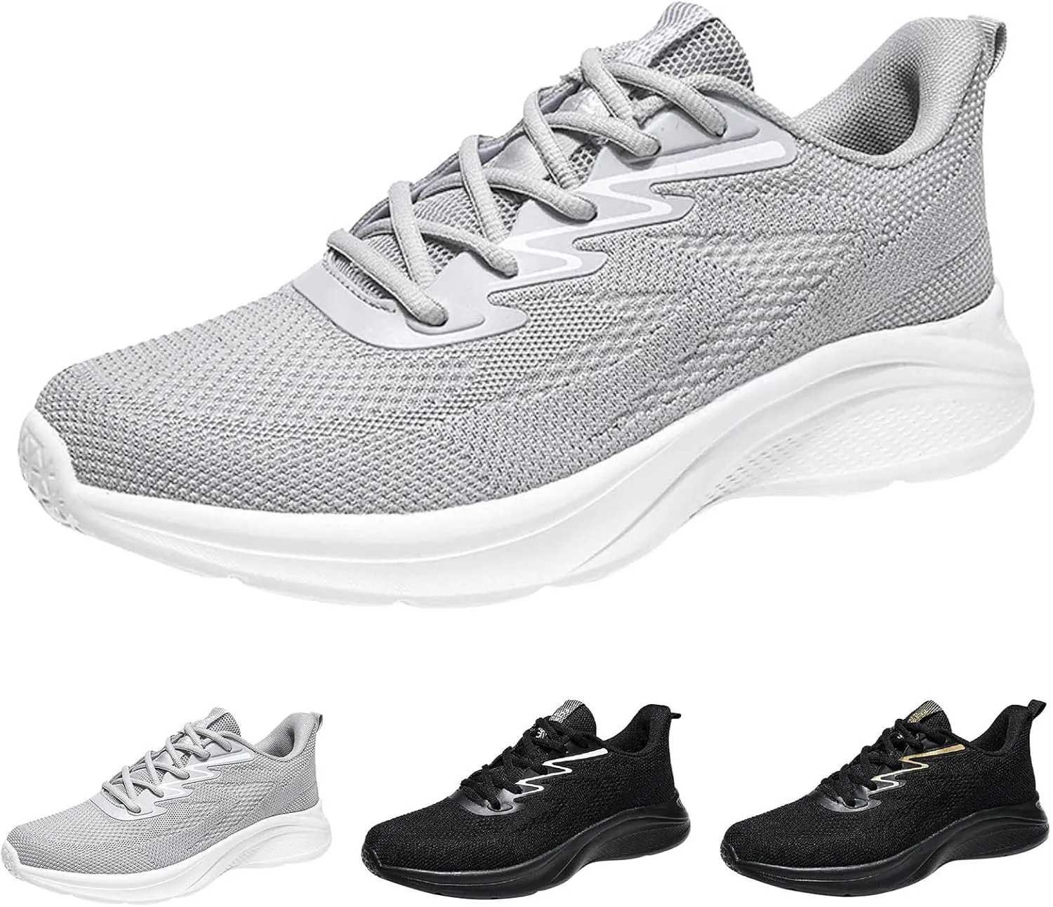 Sneakers for Men Black Running Shoes for Men Slip on Lightweight Breathable Fashion Sneakers Men's Fashion Breathable Comfort Walking Shoes Mens Casual Pickle