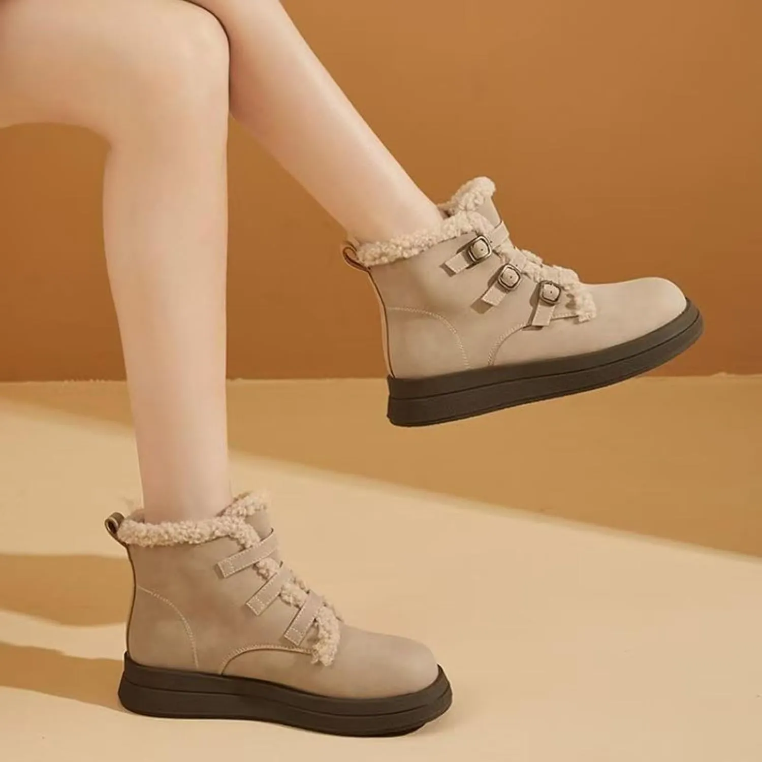 Snow Boots for Women Insulated Winter Warm Plush Lined Ankle Booties Waterproof Slip On Shoes Non Slip Boots