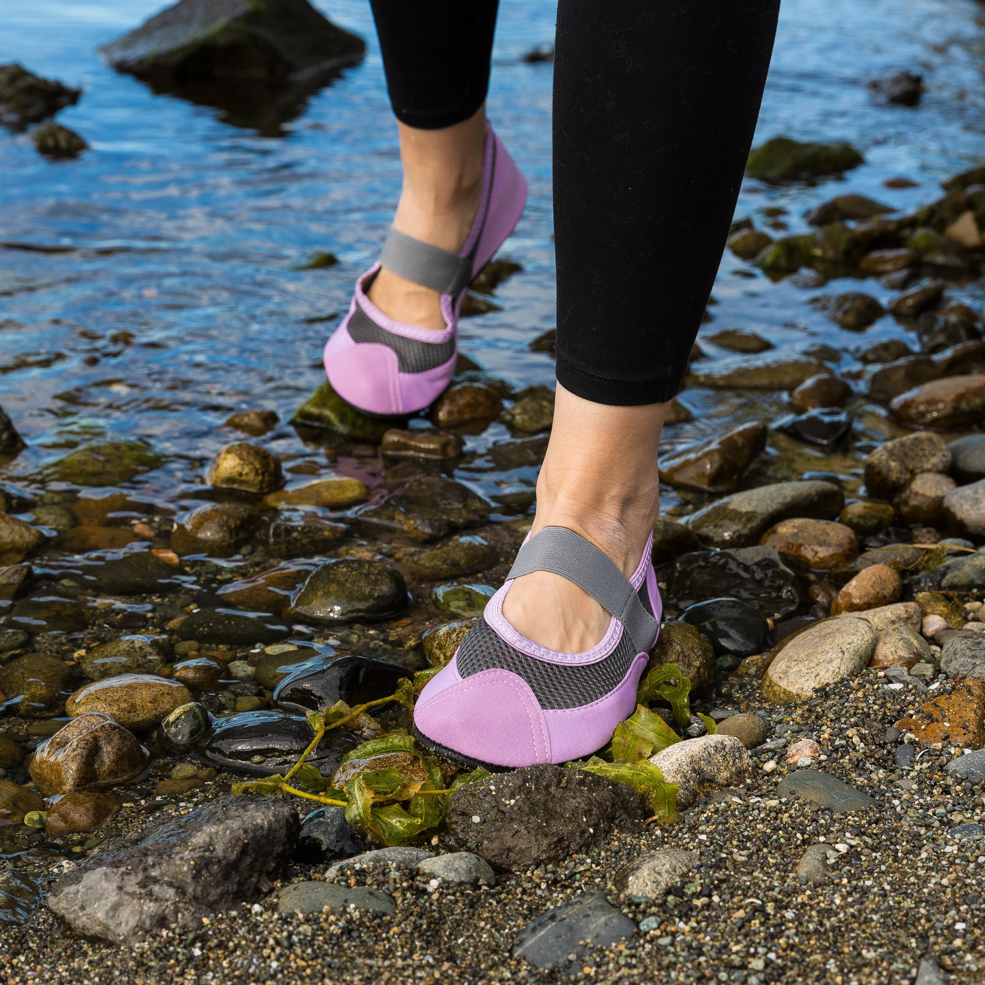 SOBEYO Women's Mary-Jane Flats Water Yoga Sports Purple