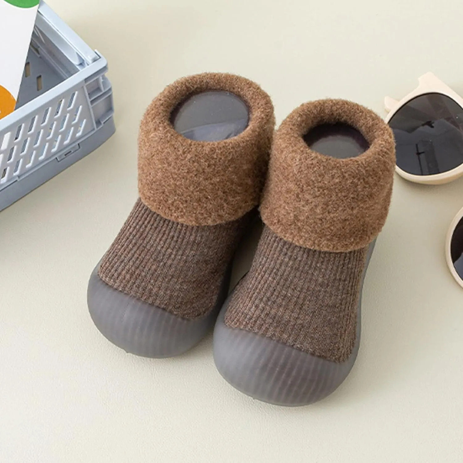 Sock Shoes Toddler,Infant Boys Girls Animal Cartoon Socks Shoes Fleece WarmThe Floor Socks Non Slip Prewalker Shoes