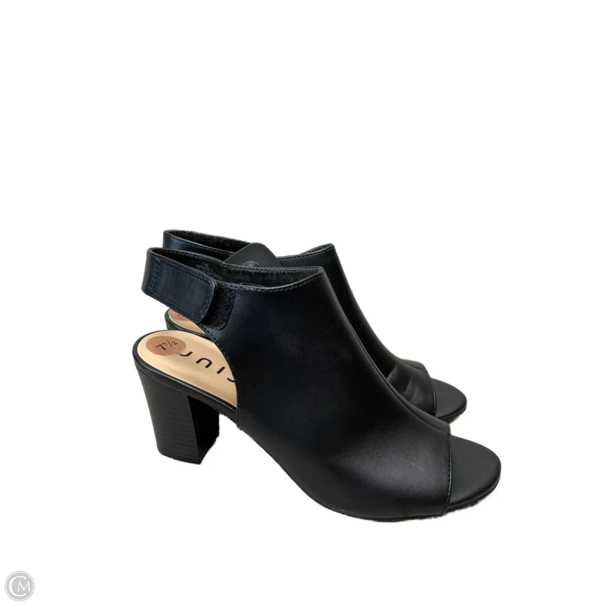 Shoes Heels Block By Unisa In Black, Size: 7.5 Square Toe Comfortable Day Pumps