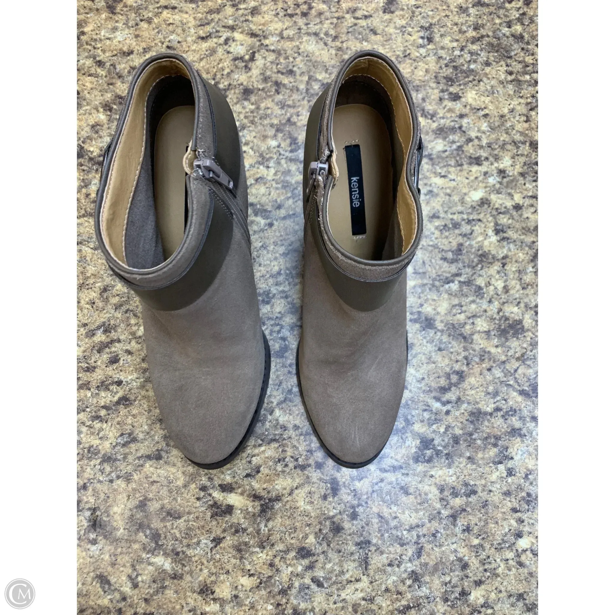 Boots Mid-calf Heels By Kensie In Taupe, Size: 8 Walkable Boot Versatile Mood