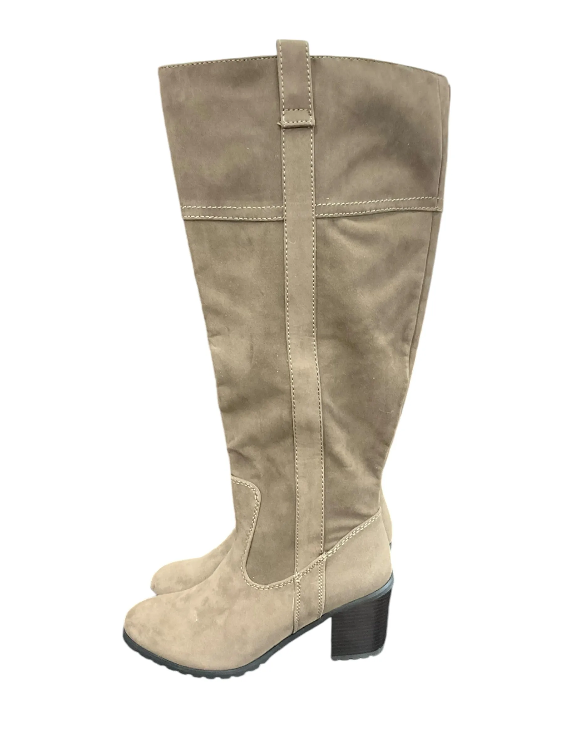 Boots Knee Heels By Lane Bryant In Taupe, Size: 9 Perfect Length Flexible