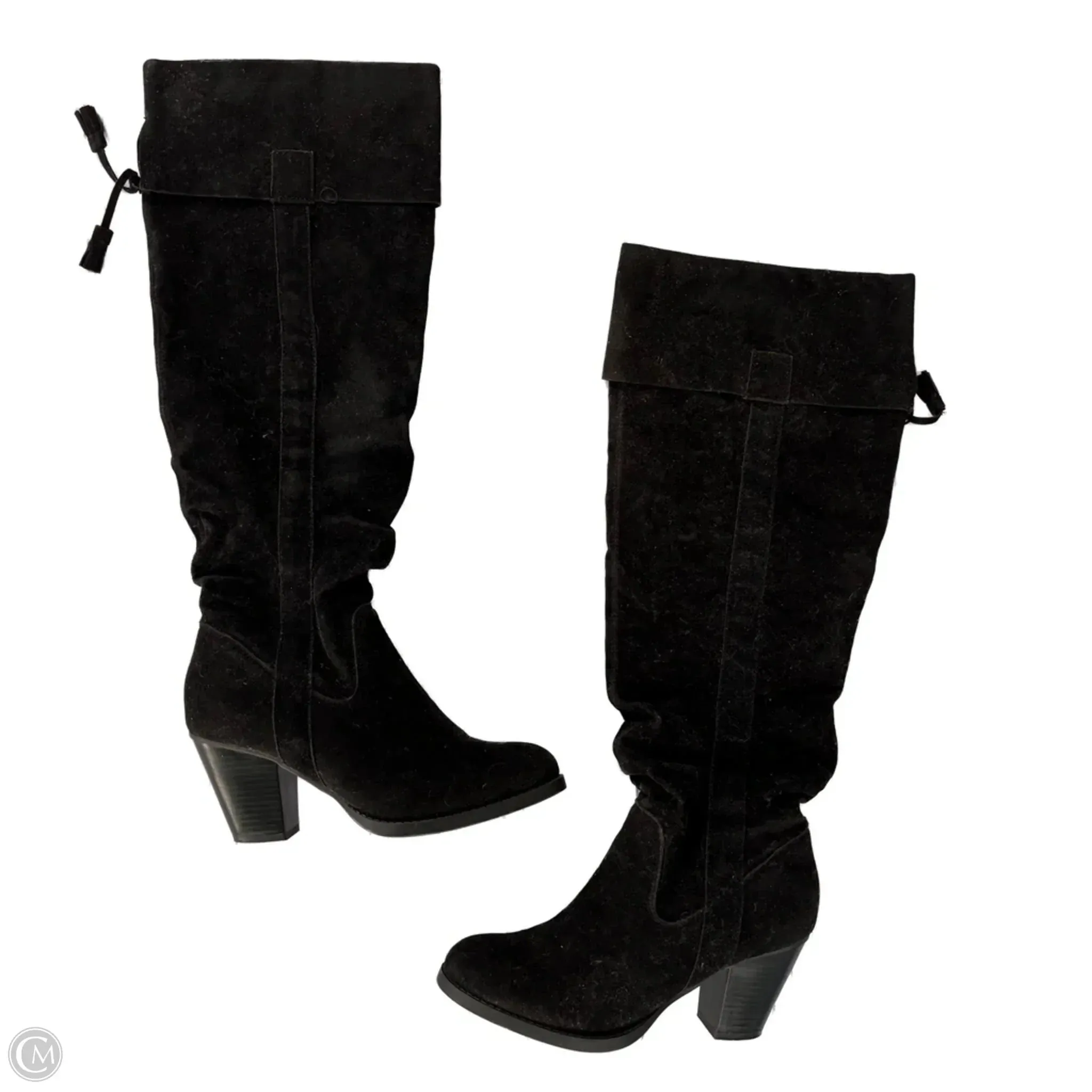 Boots Knee Heels By Shoedazzle In Black, Size: 9 City Walk Style