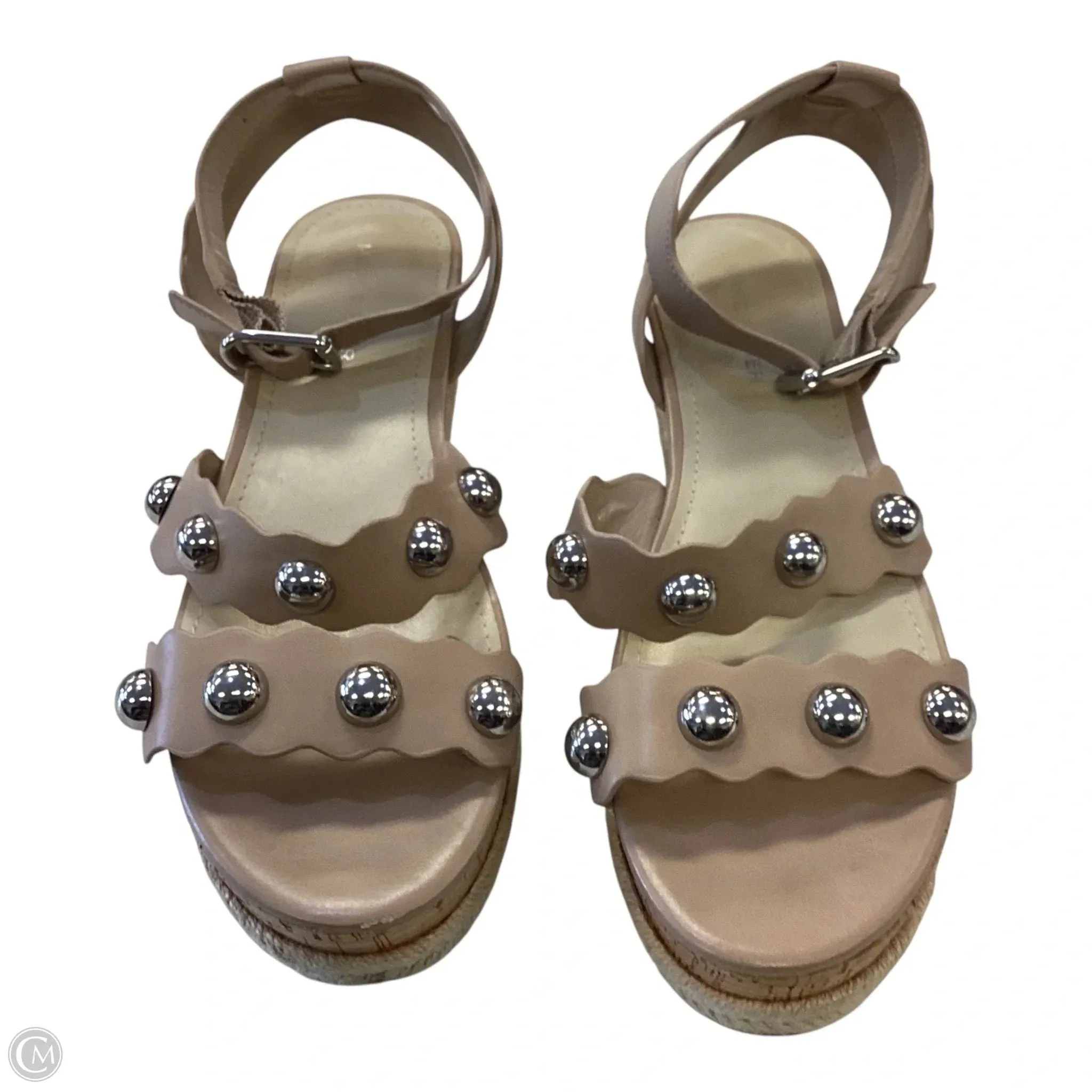 Shoes Heels Block By Marc Fisher In Tan, Size: 8.5 Simple Accent Textured Surface