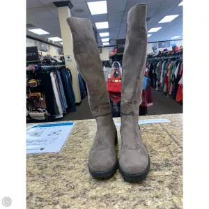 Platform Sole Boots Knee Flats By Arizona In Taupe, Size: 6