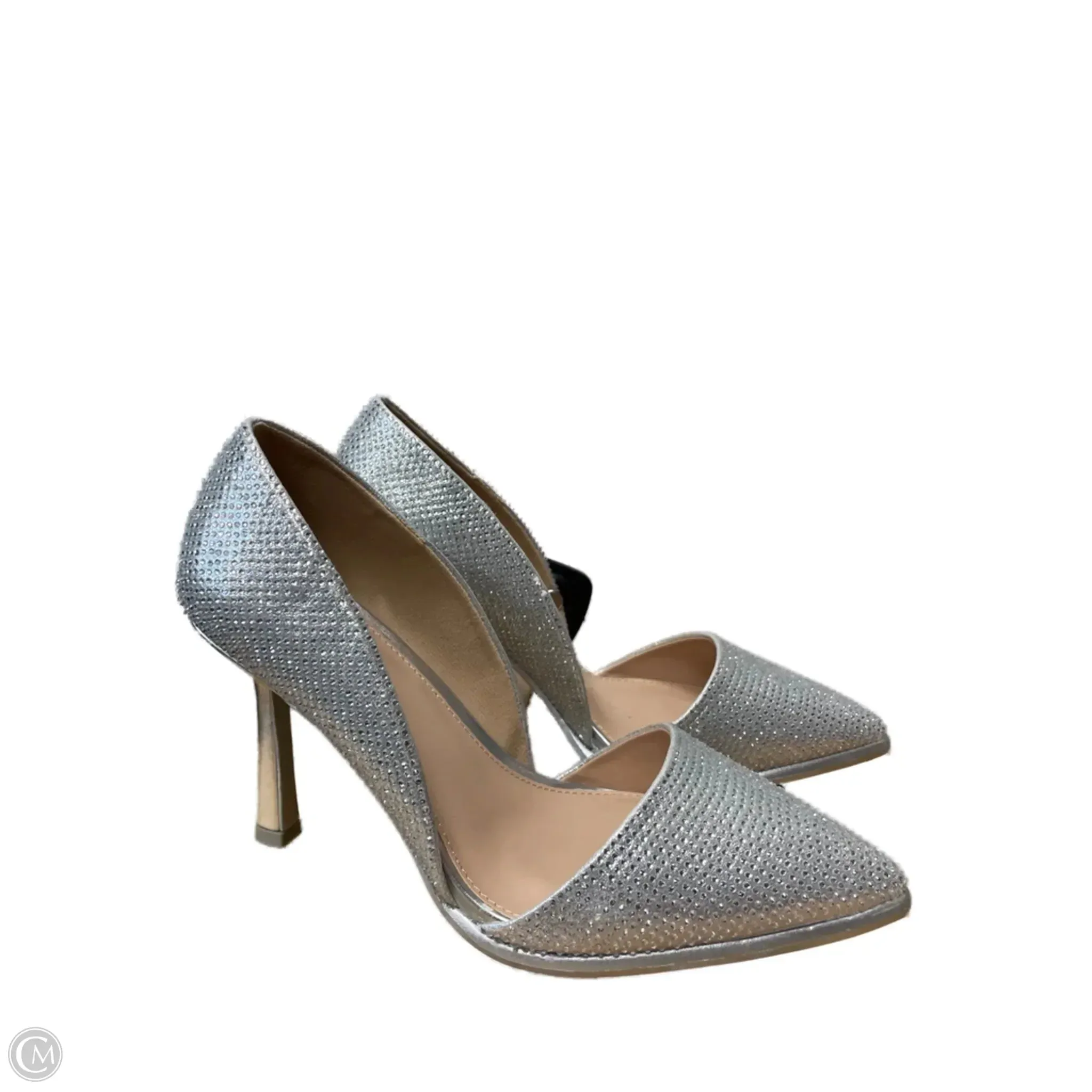Casual Cool Fashion Stiletto Sandals Shoes Heels Stiletto By Mia In Silver, Size: 8