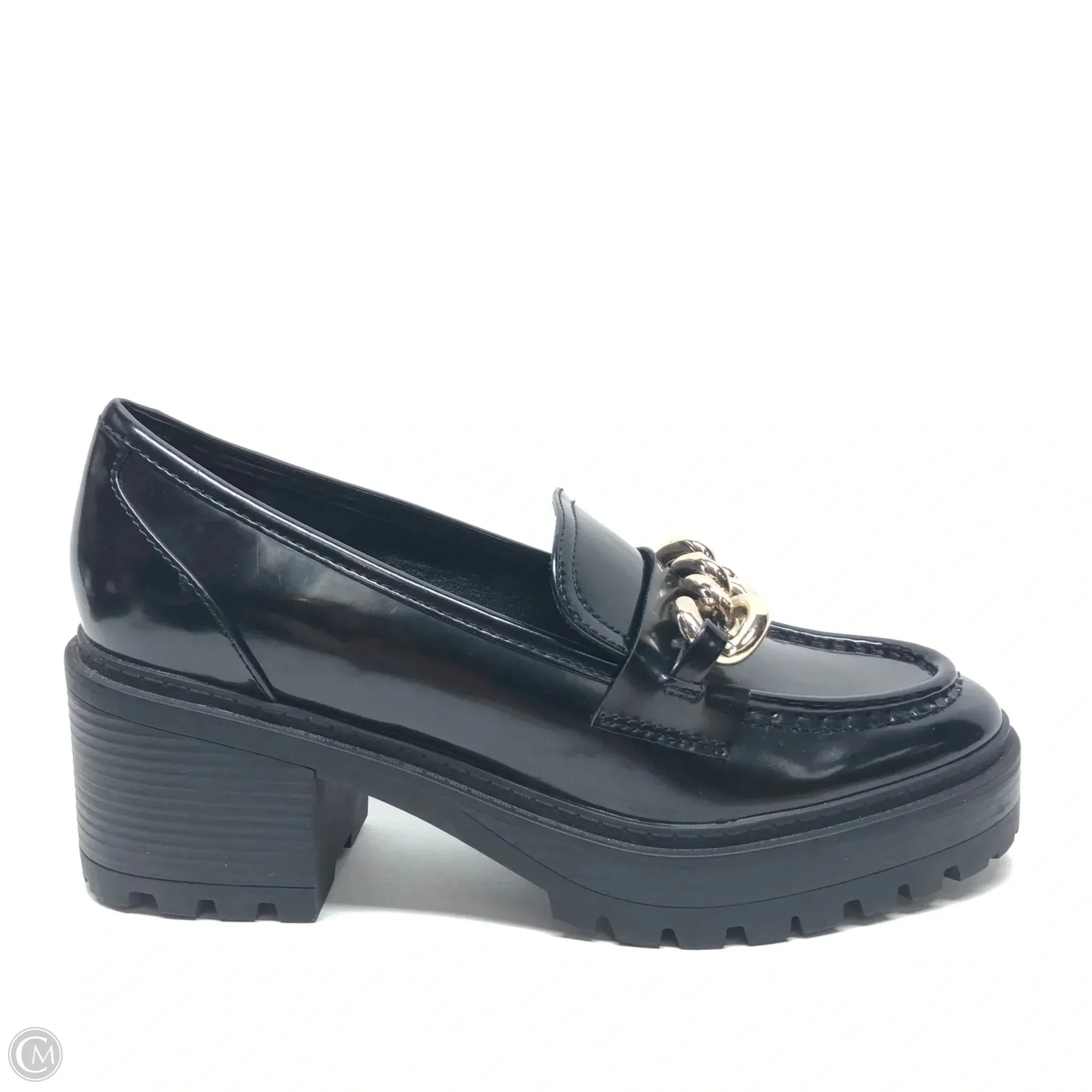 Subtle Shine Shoes Heels Block By Guess In Black, Size: 10