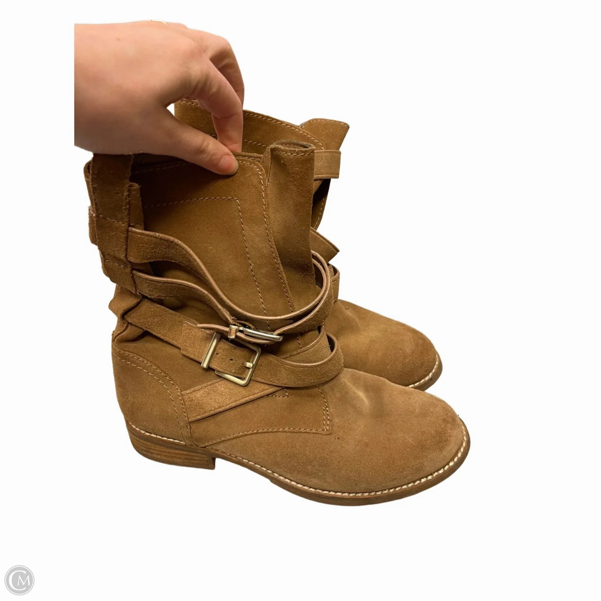 Urban Fashion Boots Ankle Flats By Gianni Bini In Tan, Size: 7.5