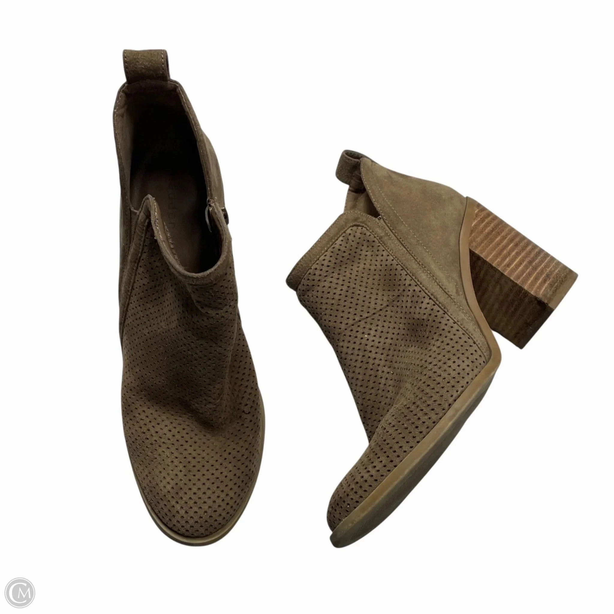 Construction Grade Mud Resistant Weekend Wanderer Boots Ankle Heels By Madden Girl In Bronze, Size: 8