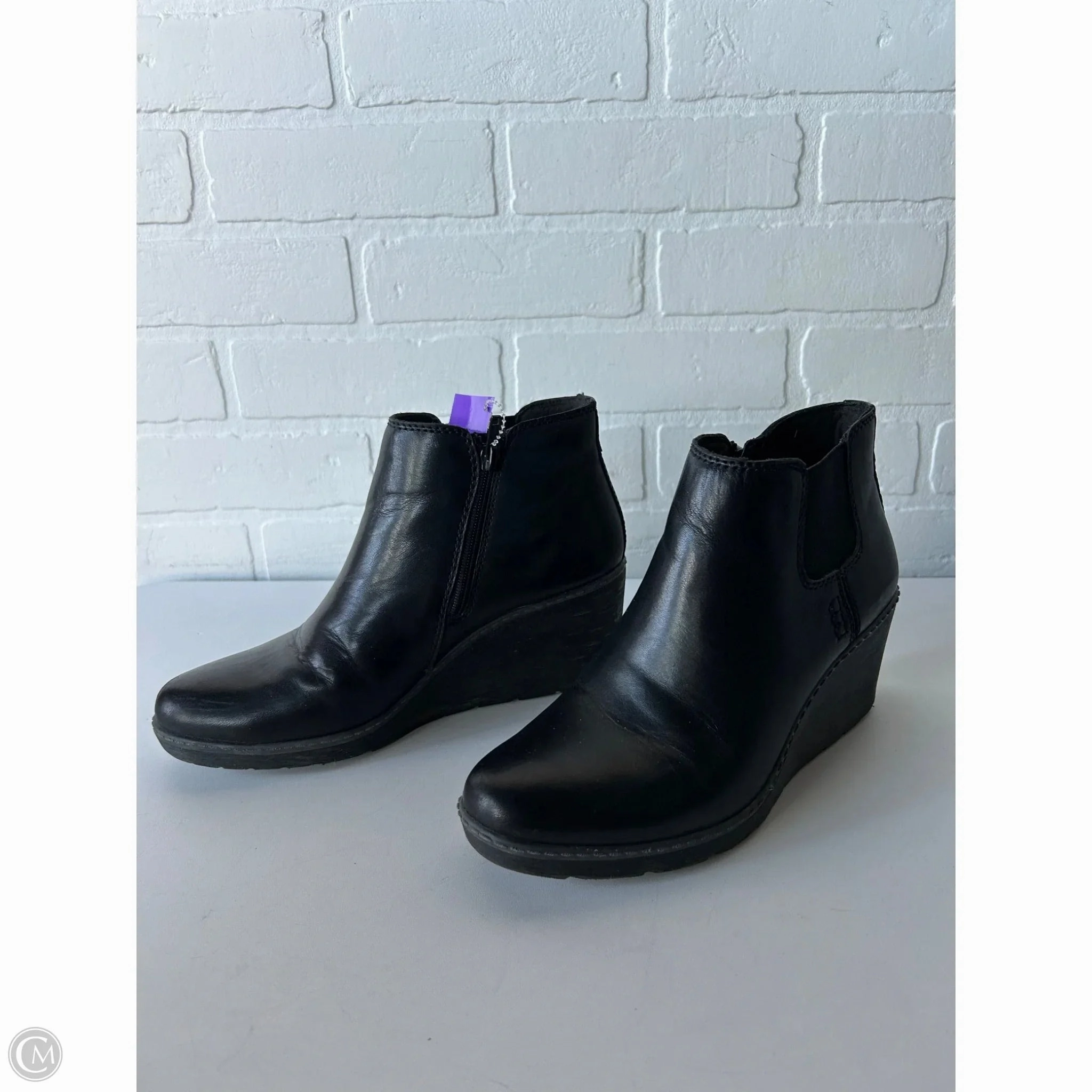 Daily Movement Boots Ankle Heels By Clarks In Black, Size: 7.5