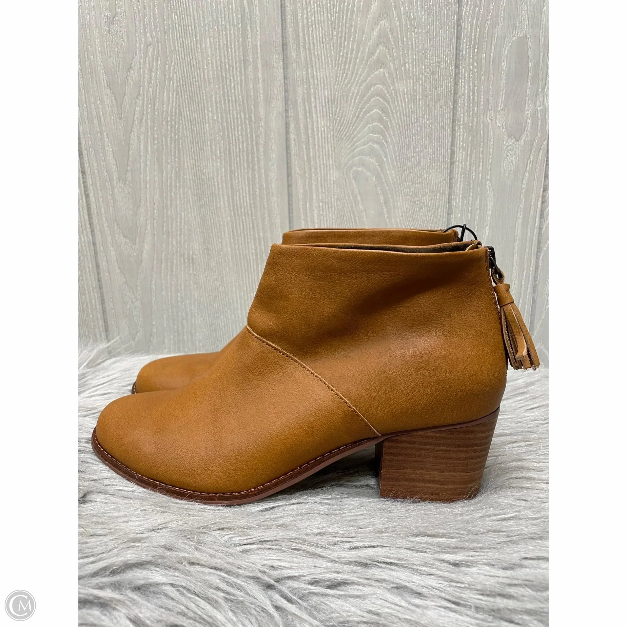 Boots Ankle Heels By Toms In Brown, Size: 10 Impact Diffusion Layer Durable Grip