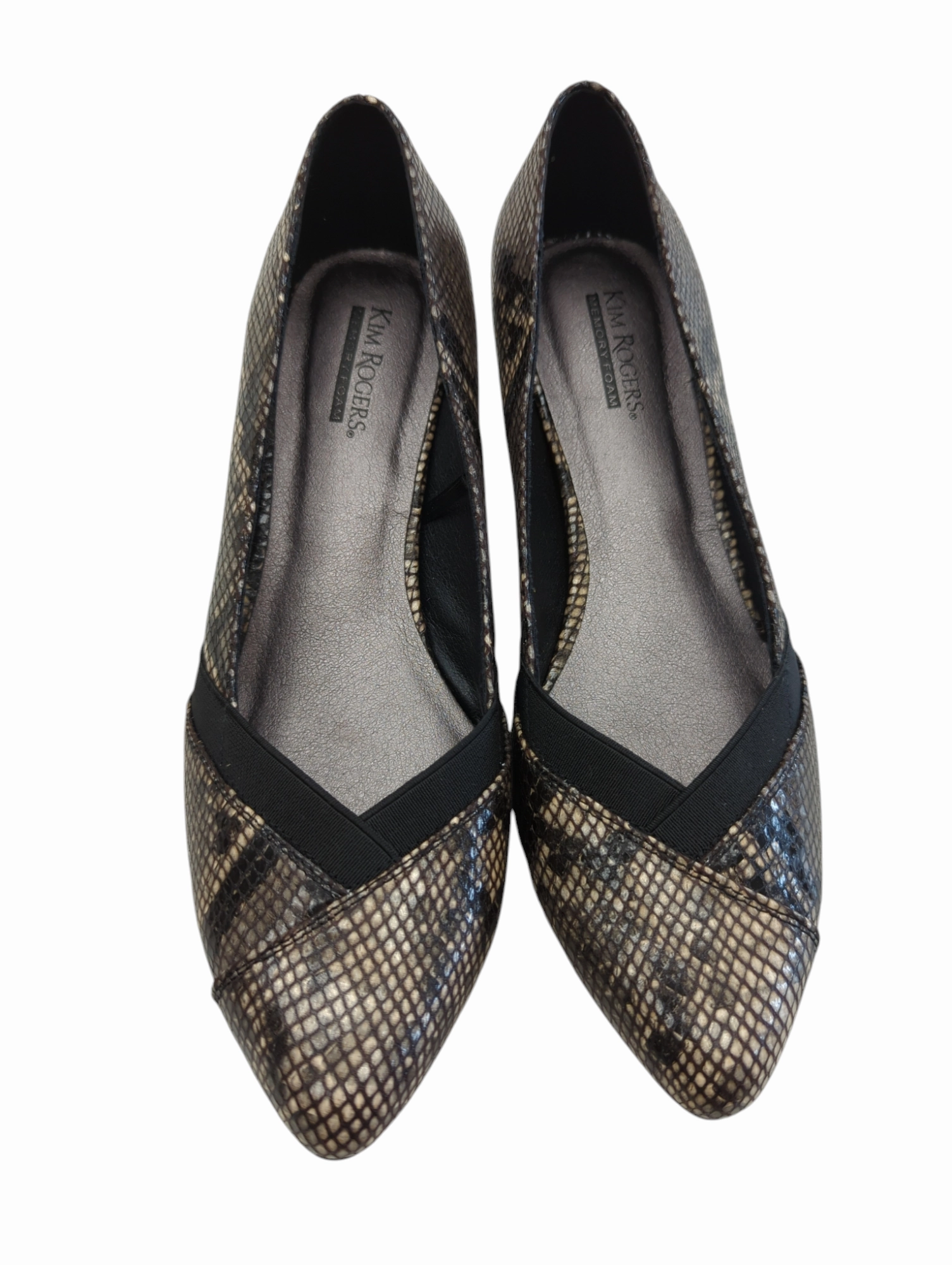 Night Style Shoes Heels Block By Kim Rogers In Snakeskin Print, Size: 8.5