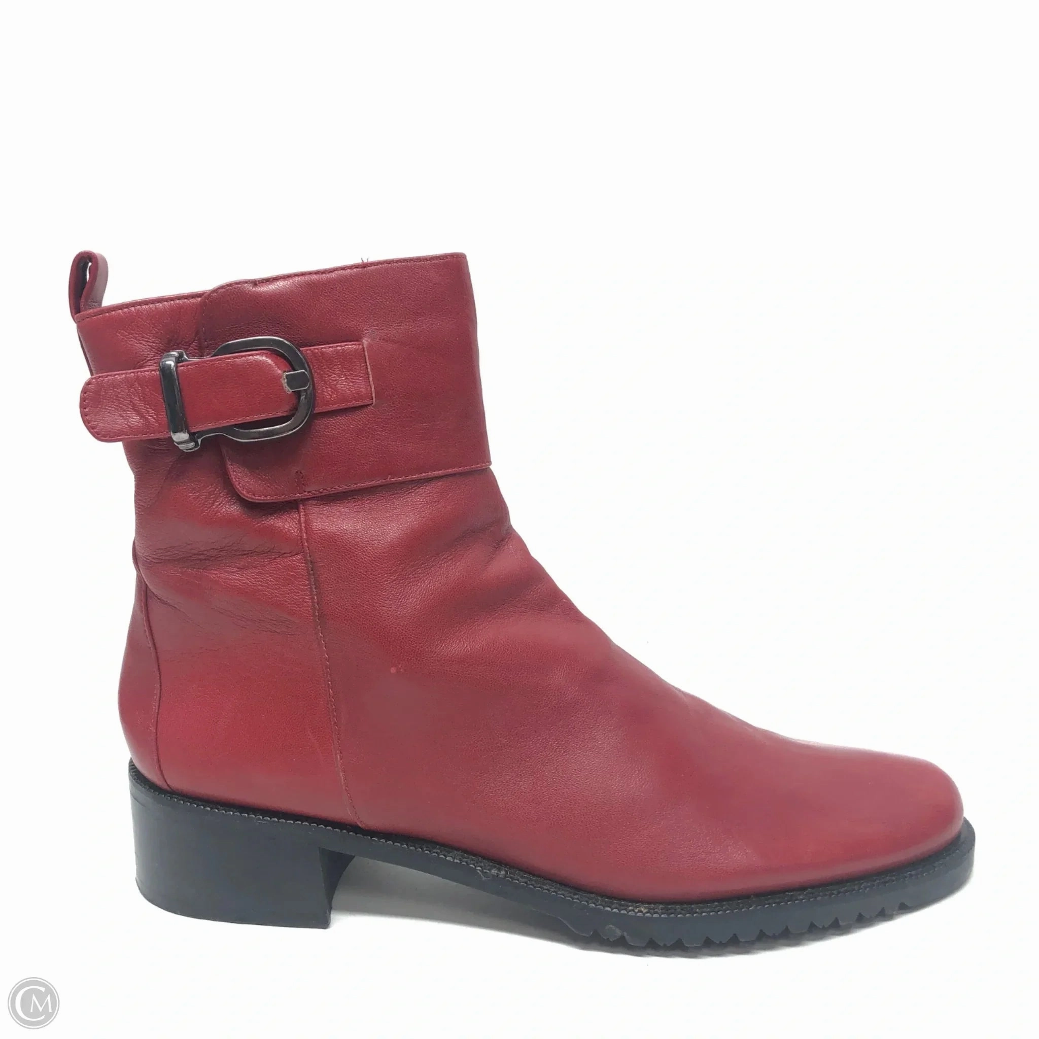 Toe Protection Tech Contoured Heel Cup Boots Ankle Heels By Sesto Meucci In Red, Size: 9