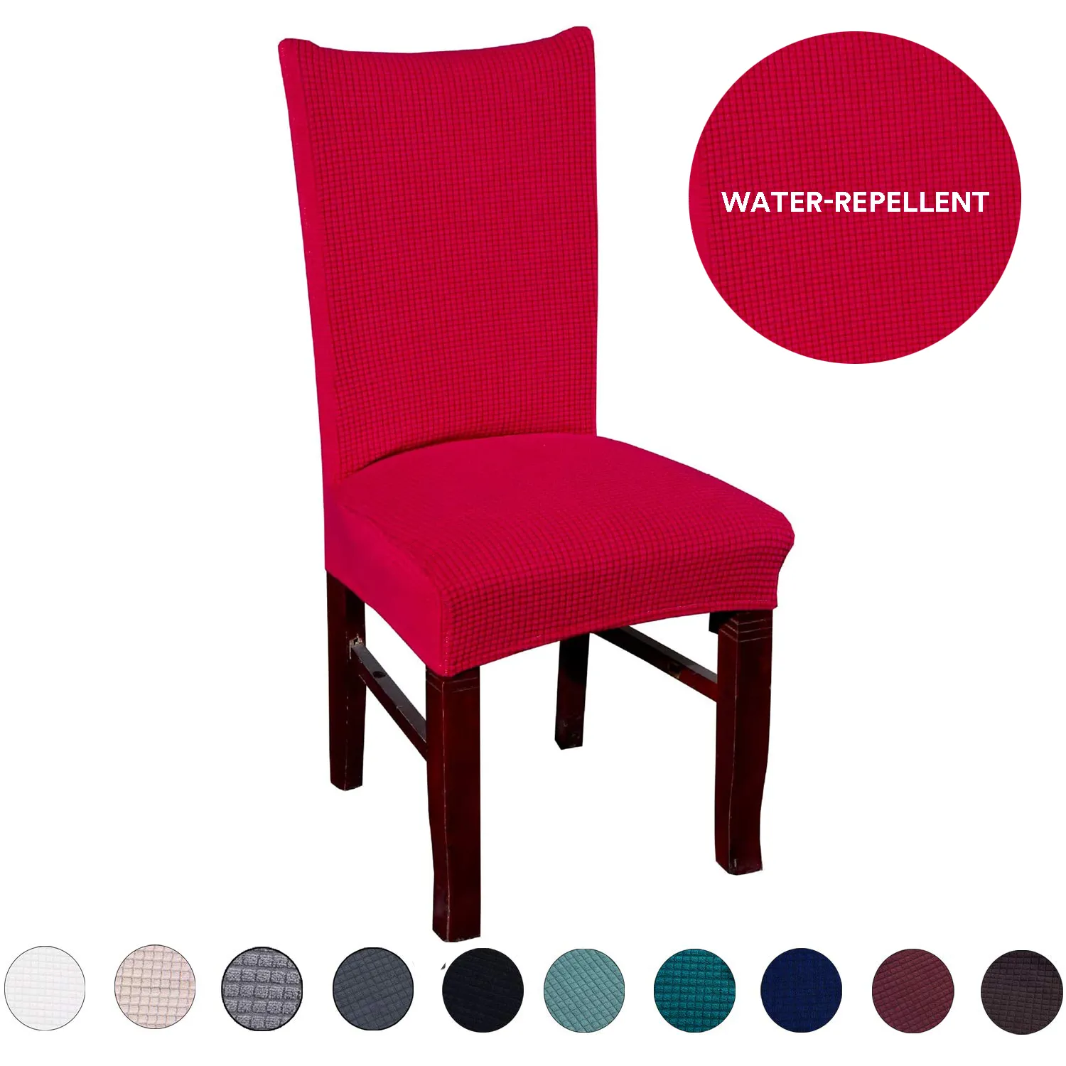 Solid Color Waterproof Stretchable Chair Covers Coffee