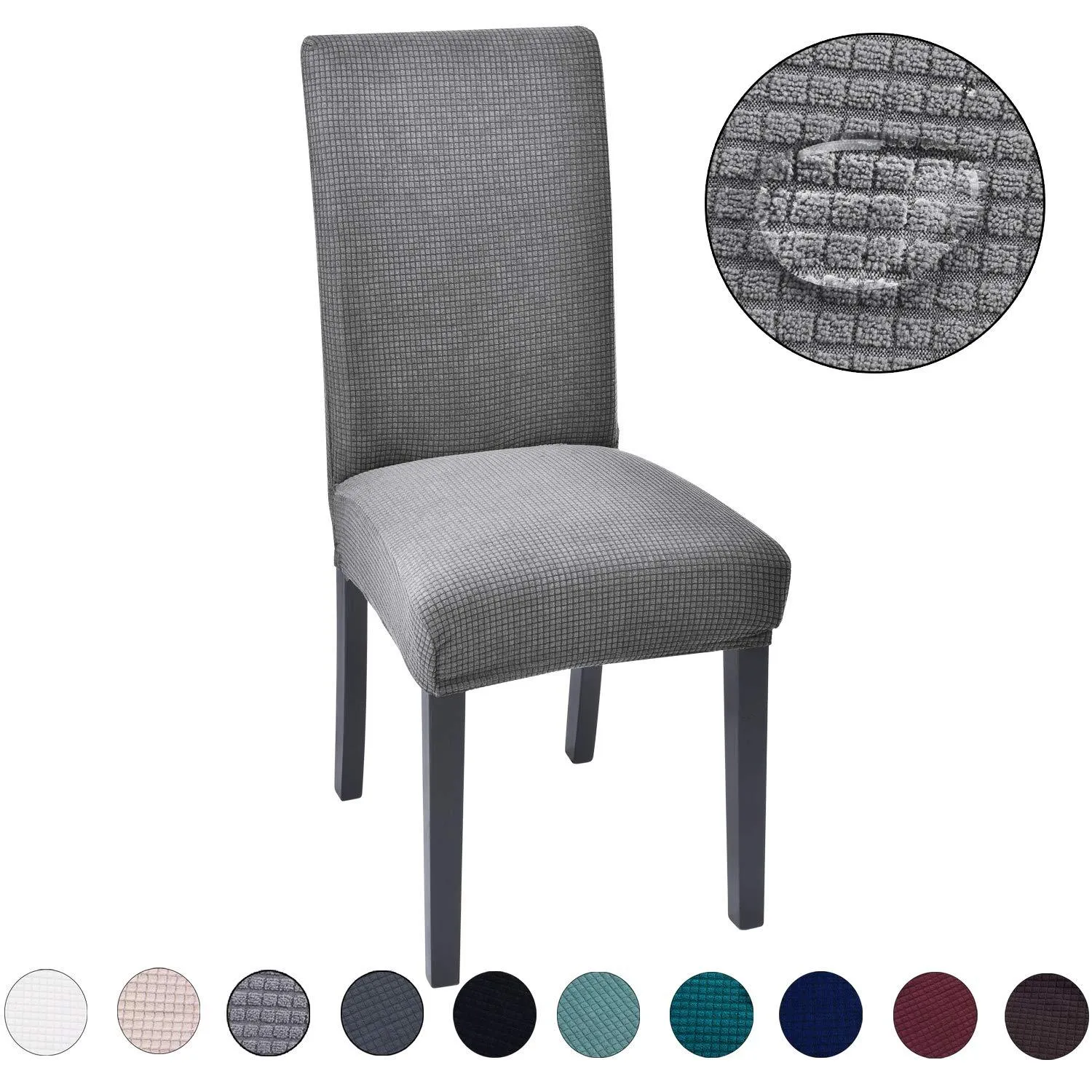 Solid Color Waterproof Stretchable Chair Covers White