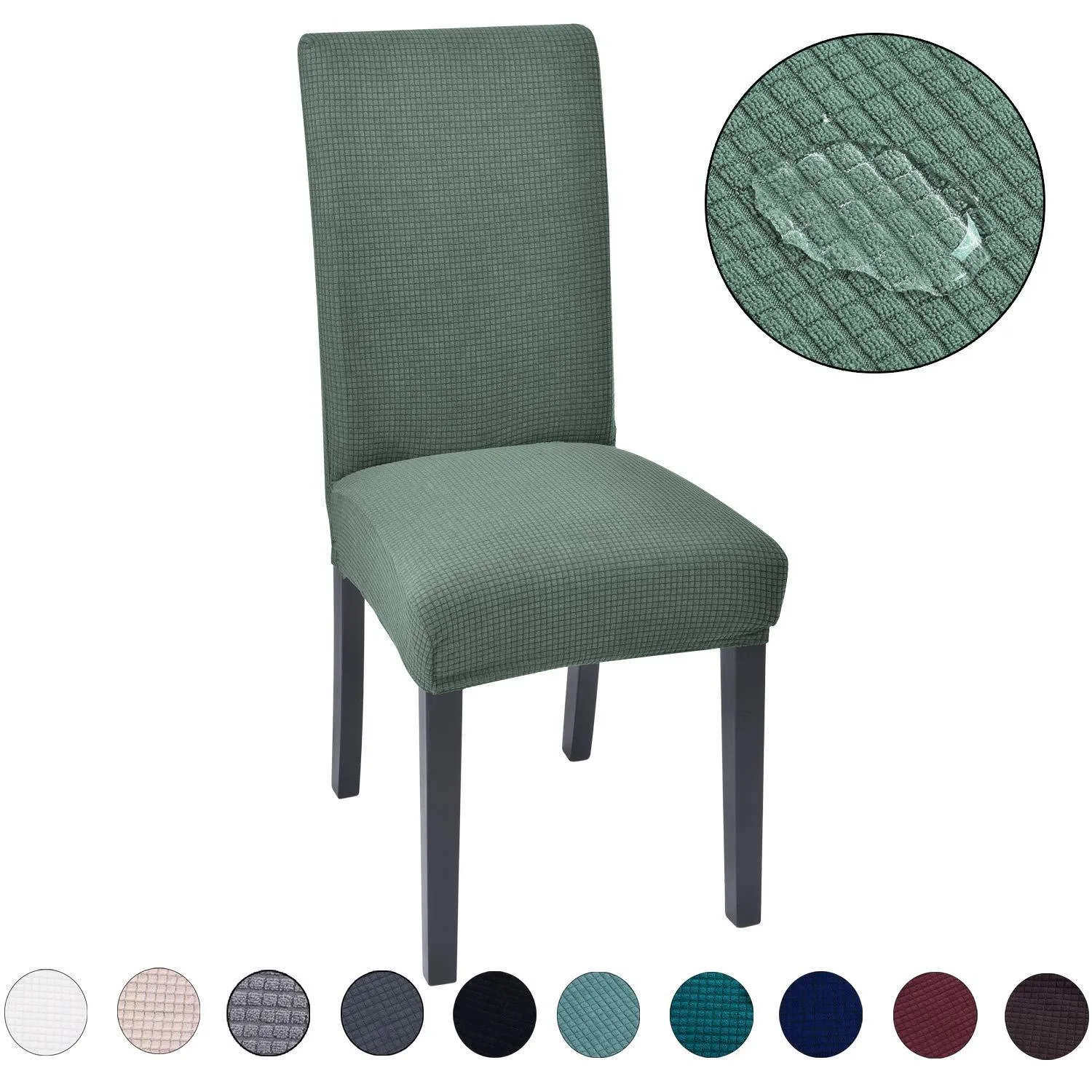Solid Color Waterproof Stretchable Chair Covers White