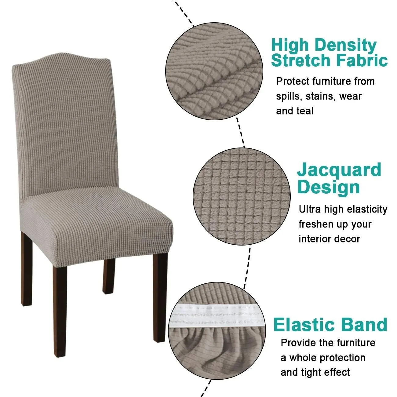 Solid Color Waterproof Stretchable Chair Covers