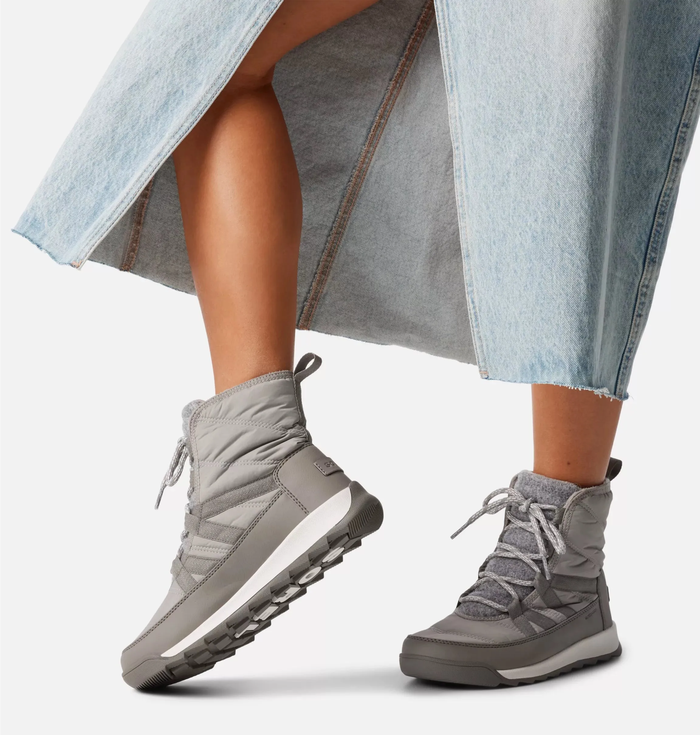 Sorel Women's Whitney II Plus Lace Waterproof Snow Boots-Chrome Grey, Quarry