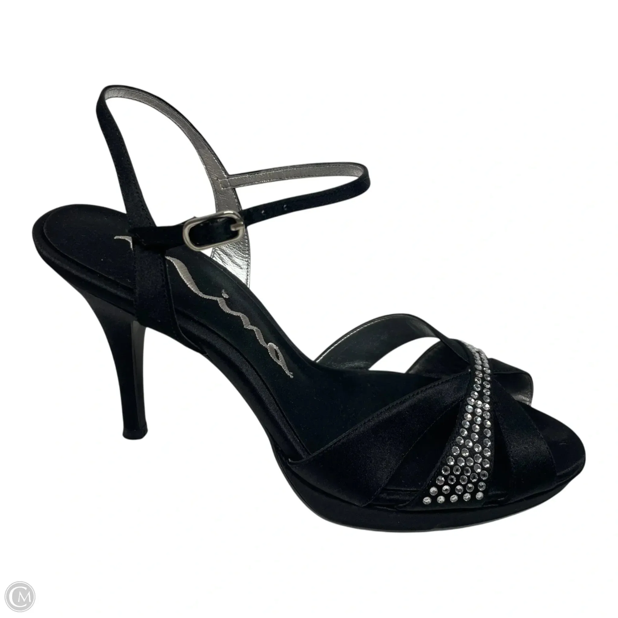 Ergonomic Design Effortless Style Shoes Heels Stiletto By Nina In Black & Silver, Size: 7.5