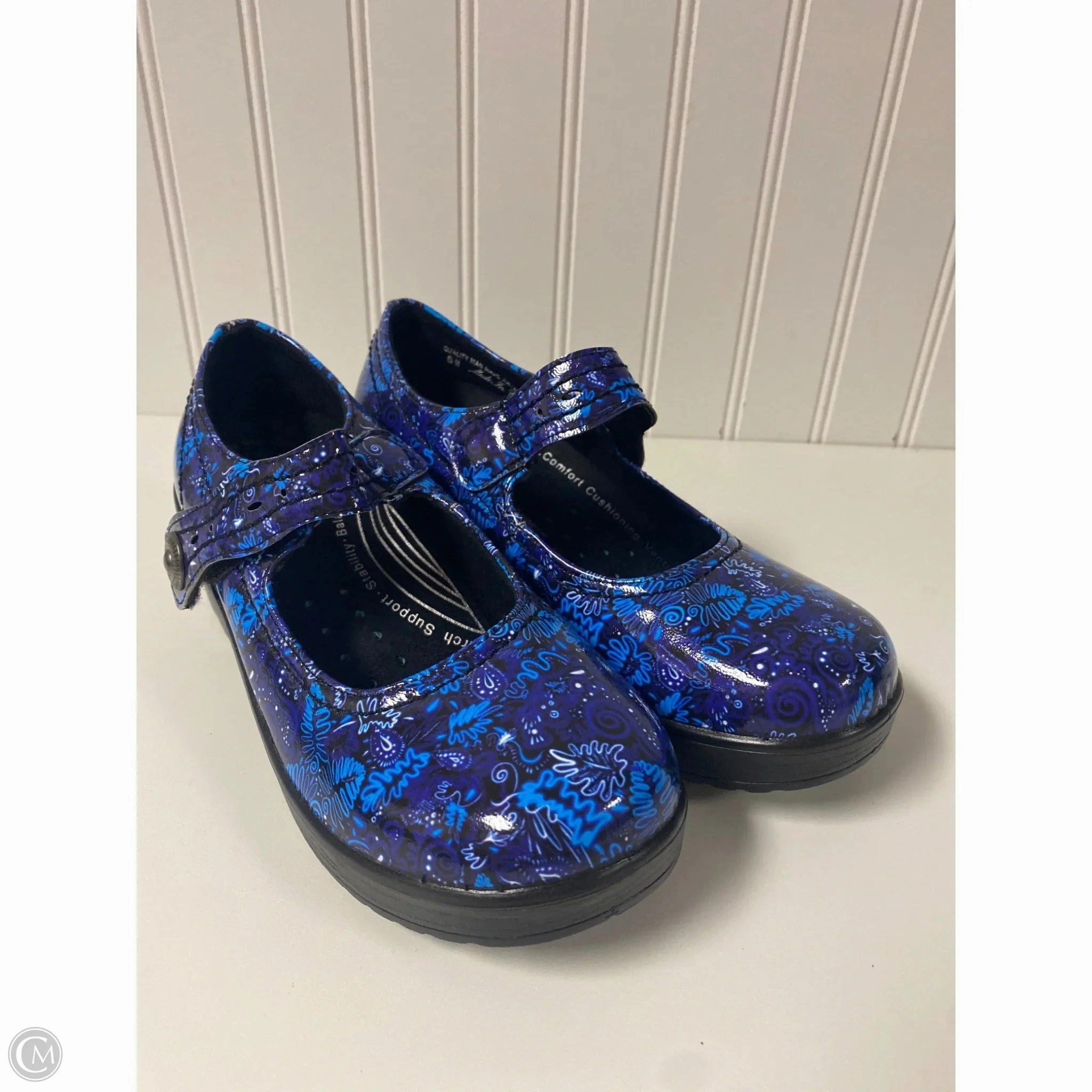 Shoes Heels Block By Easy Street In Blue, Size: 6 Strappy Design