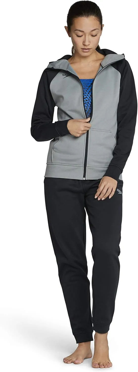 Speedo Women's Sweatshirt Full Zip Hooded Jacket Team Warm Up