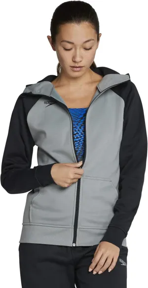 Speedo Women's Sweatshirt Full Zip Hooded Jacket Team Warm Up