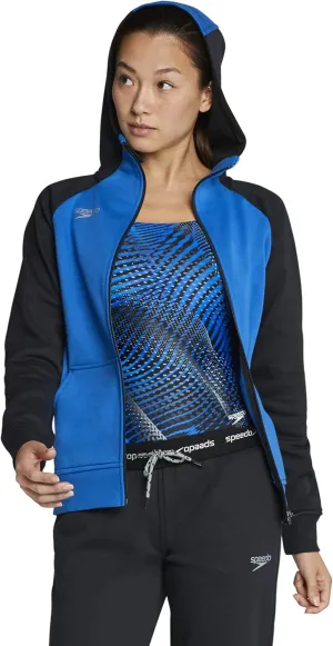 Speedo Women's Sweatshirt Full Zip Hooded Jacket Team Warm Up